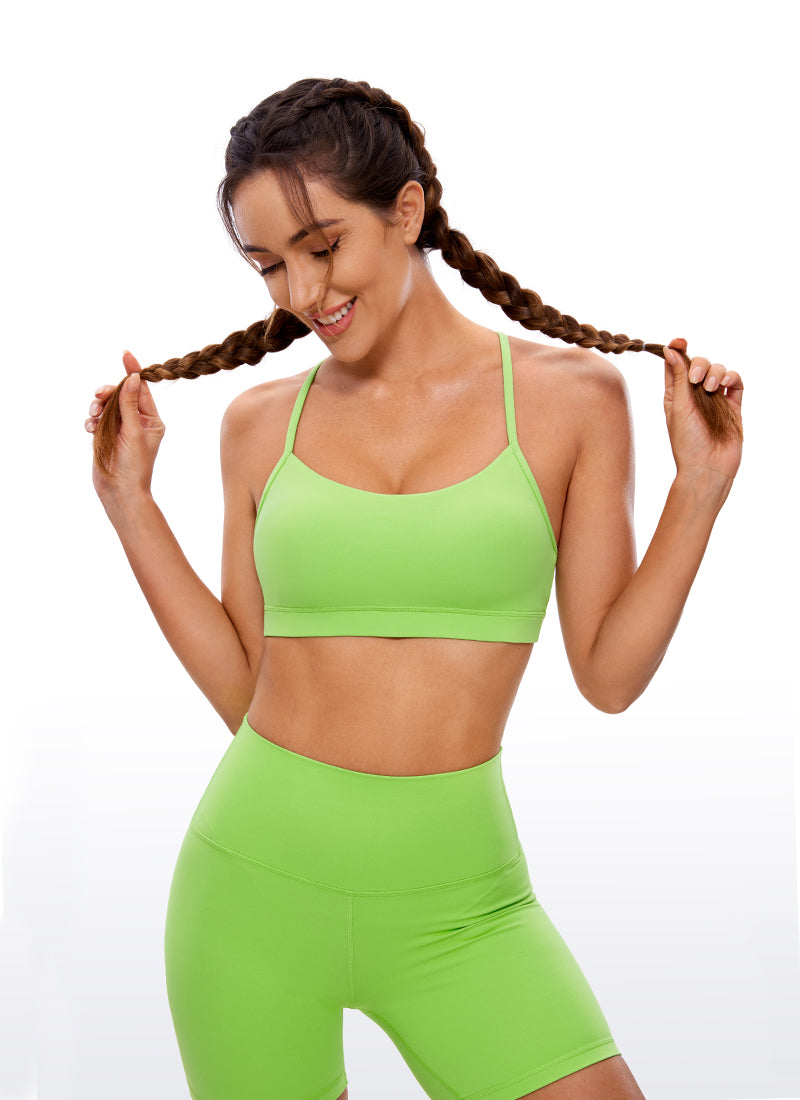 Áo lót Butterluxe CRZ YOGA dành cho nữ, kiểu Yoga, độ nâng nhẹ, Butterluxe , thiết kế lưng chữ Y, màu Green Glow