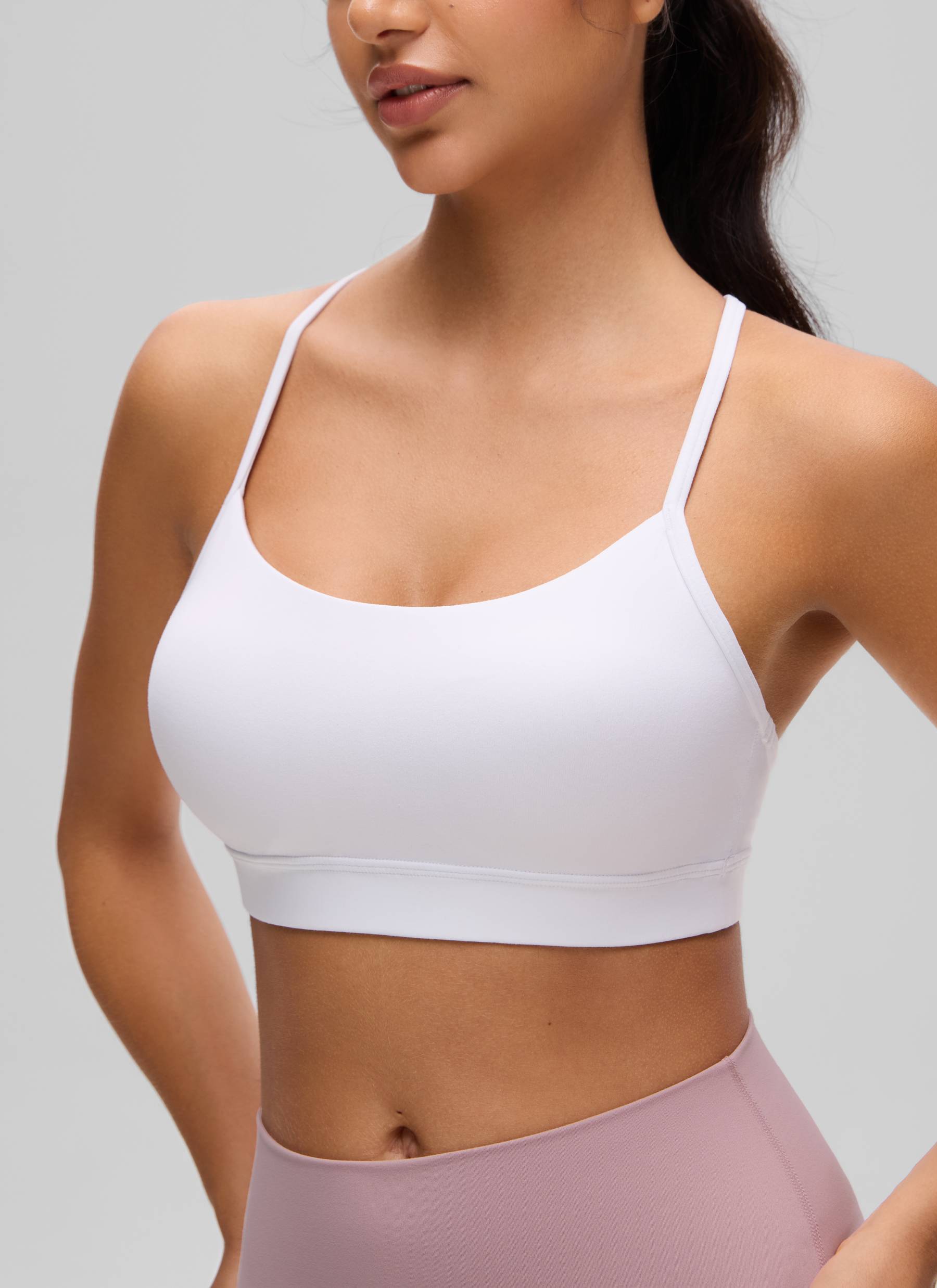 Áo lót Butterluxe CRZ YOGA dành cho nữ, kiểu Yoga, độ nâng đỡ nhẹ, Butterluxe , thiết kế lưng chữ Y, màu trắng