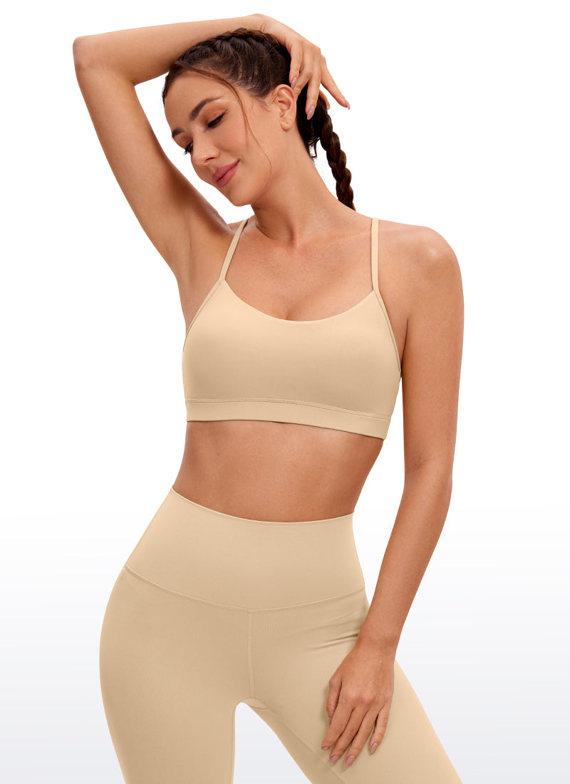 Áo lót Butterluxe CRZ YOGA dành cho nữ, kiểu Yoga, độ nâng nhẹ, Butterluxe , thiết kế lưng chữ Y, màu Tan Milkshake