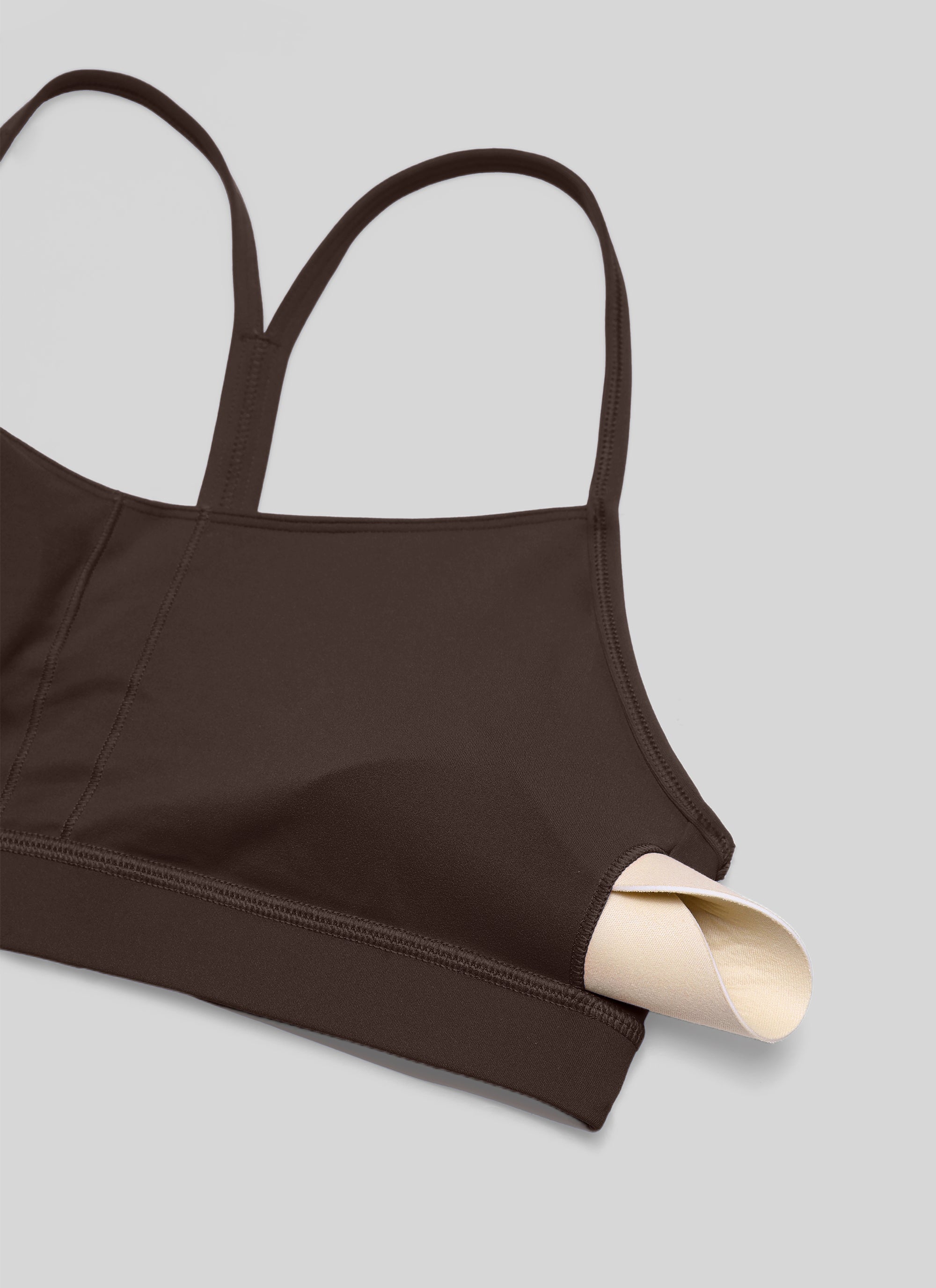 Áo ngực thể thao nữ CRZ YOGA Yoga hỗ trợ nhẹ Butterluxe lưng chữ Y Nâu Hot Fudge