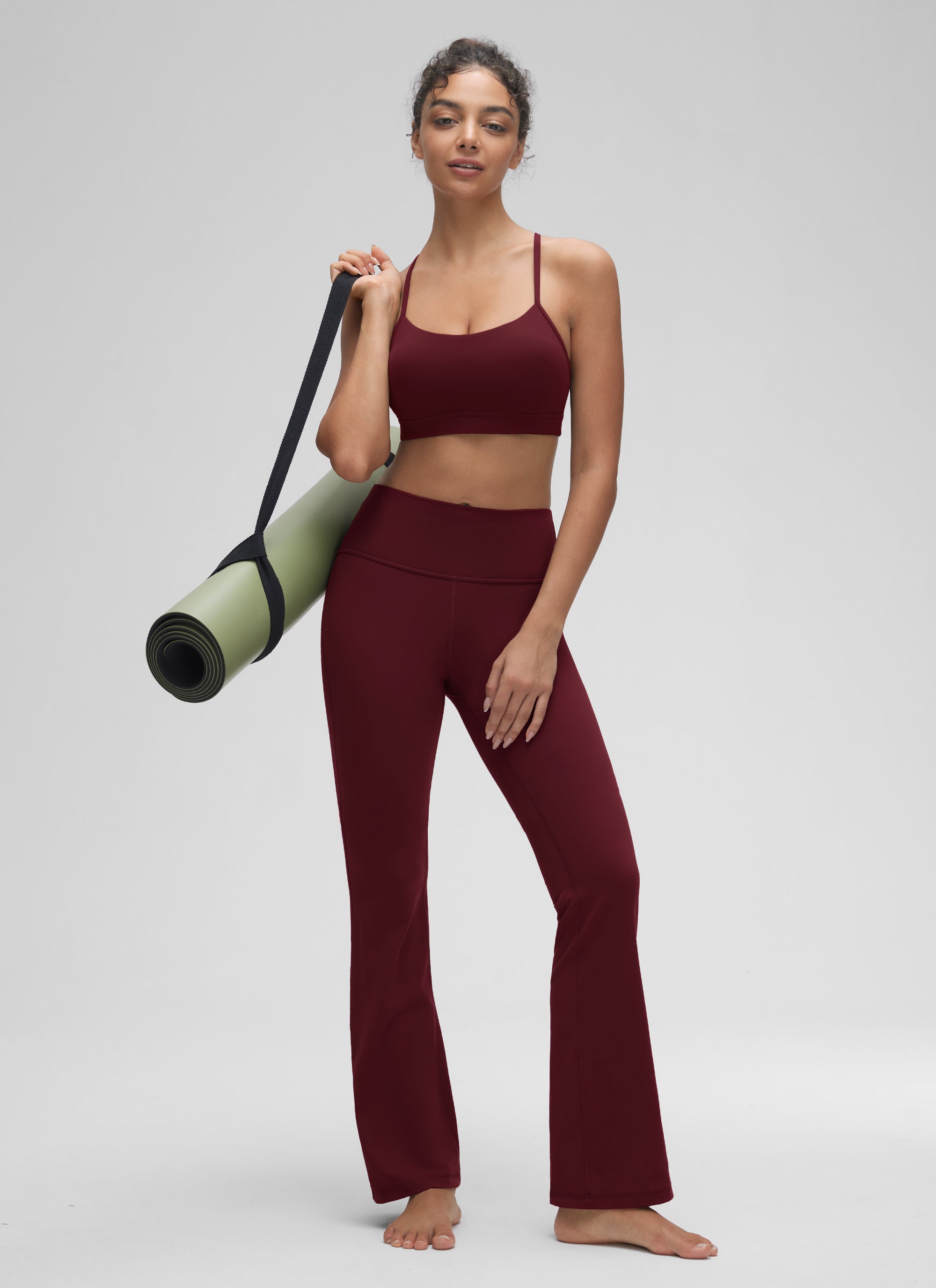 Áo lót Butterluxe CRZ YOGA dành cho nữ, kiểu Yoga, độ nâng nhẹ, Butterluxe , cổ chữ Y, màu Đỏ Merlot