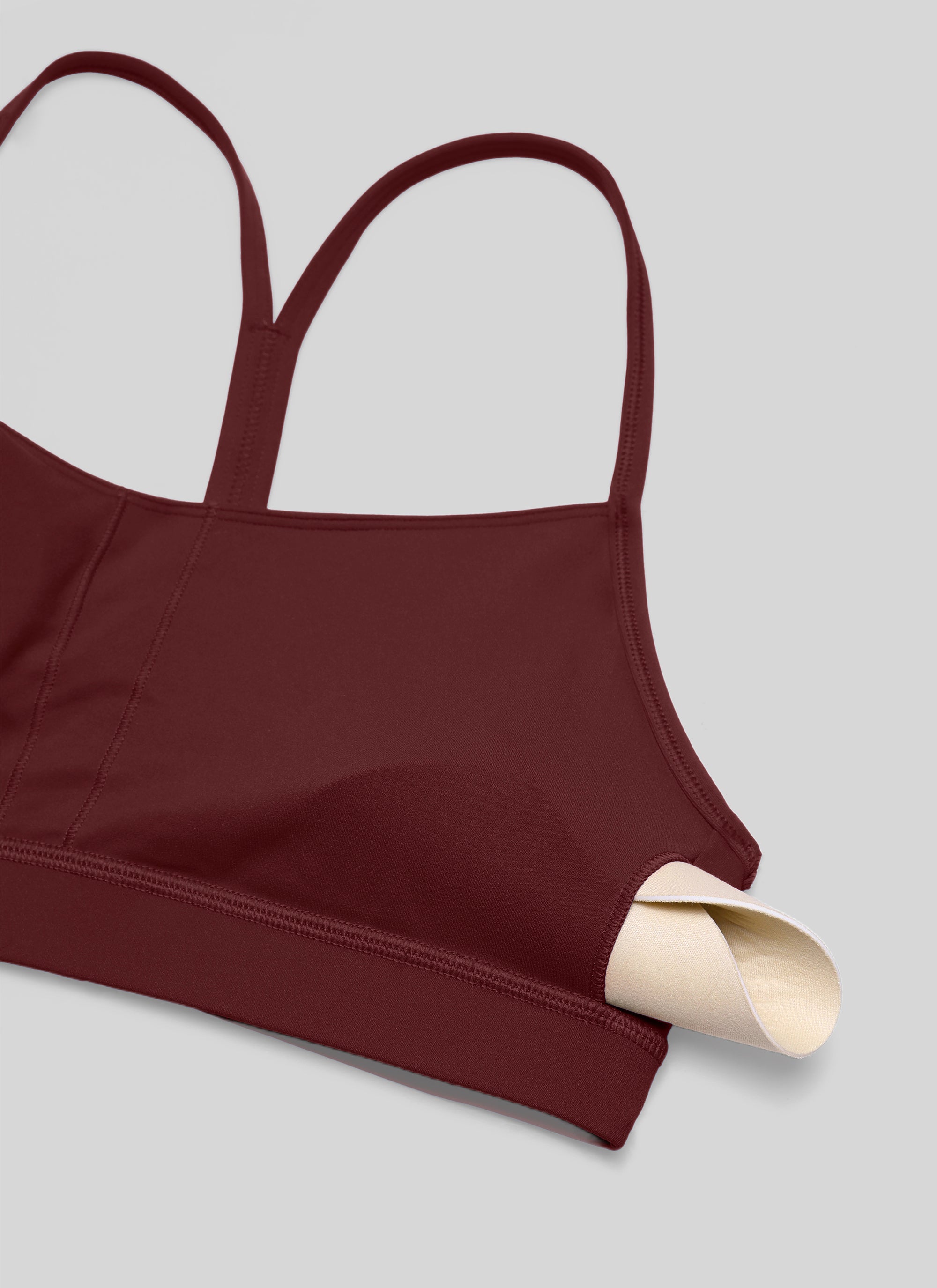 Áo lót Butterluxe CRZ YOGA dành cho nữ, kiểu Yoga, độ nâng nhẹ, Butterluxe , cổ chữ Y, màu Đỏ Merlot
