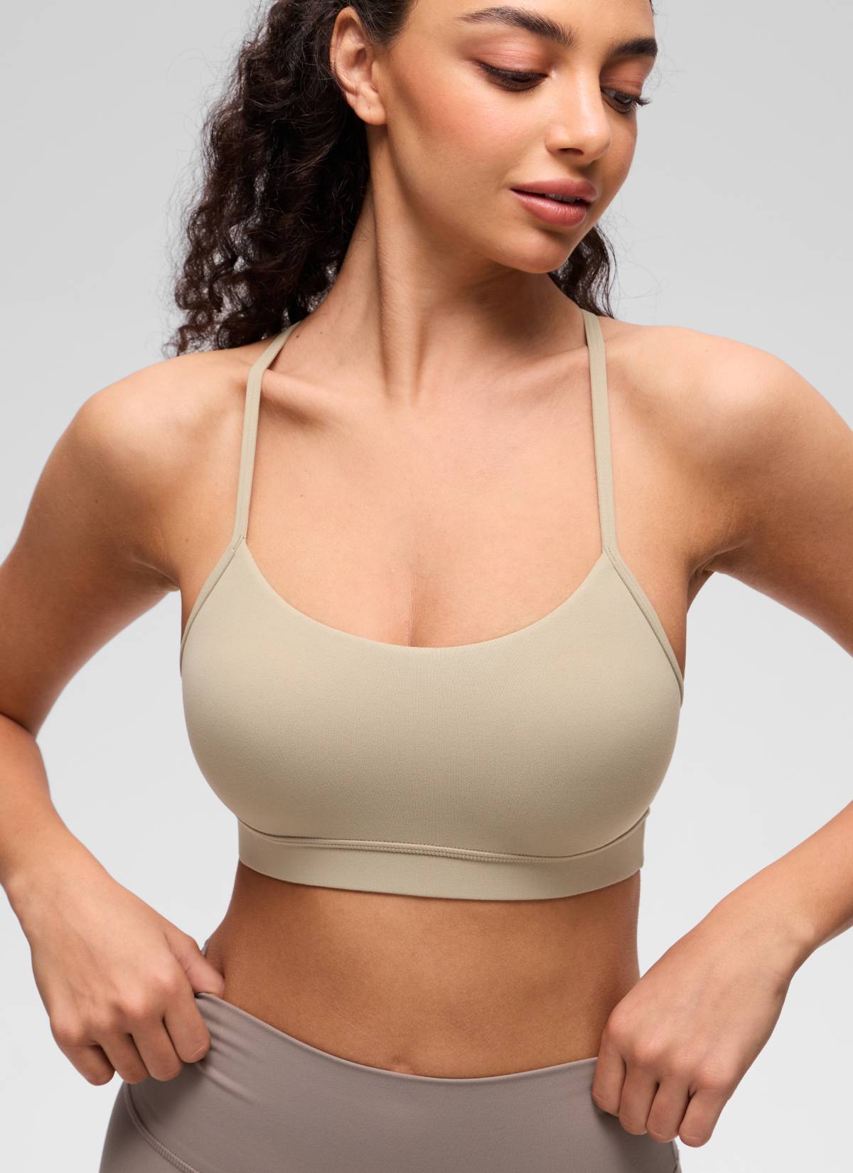 Áo lót Butterluxe CRZ YOGA dành cho nữ, kiểu Yoga, độ nâng nhẹ, Butterluxe , thiết kế lưng chữ Y, màu Oak