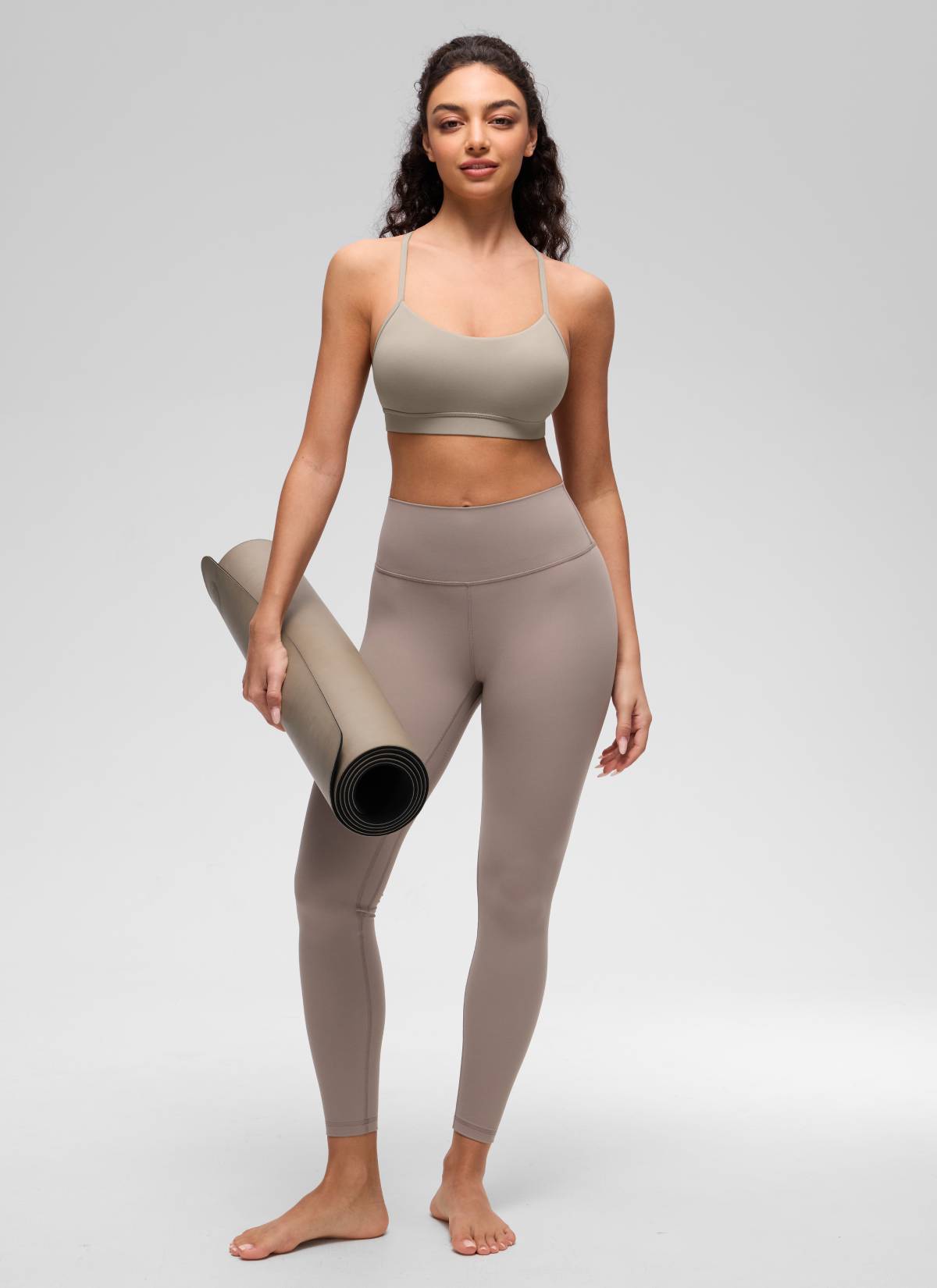 Áo lót Butterluxe CRZ YOGA dành cho nữ, kiểu Yoga, độ nâng nhẹ, Butterluxe , thiết kế lưng chữ Y, màu xám tro ấm