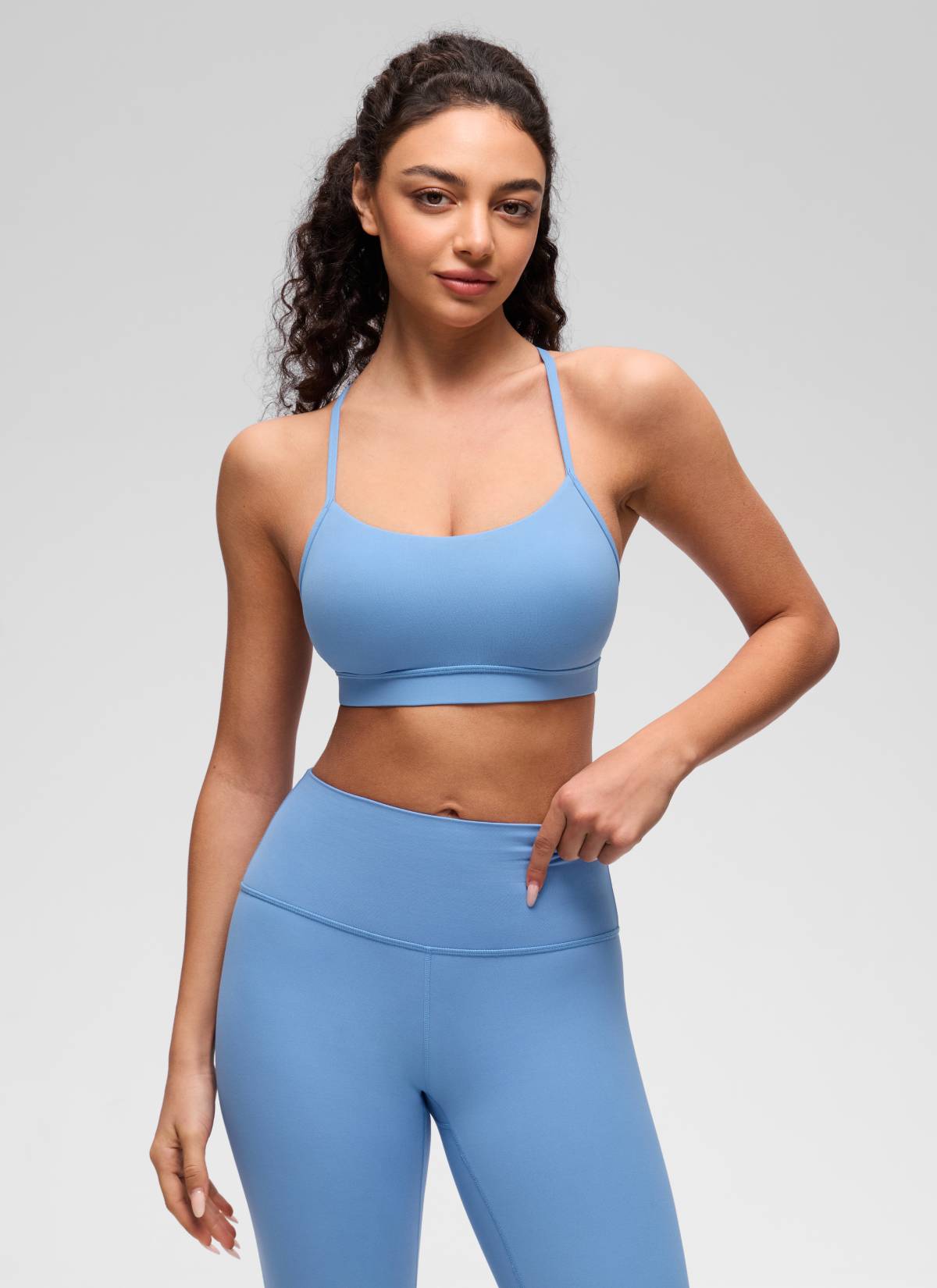 Áo lót Butterluxe CRZ YOGA dành cho nữ, kiểu Yoga Light Support Butterluxe , cổ chữ Y, màu Party Blue
