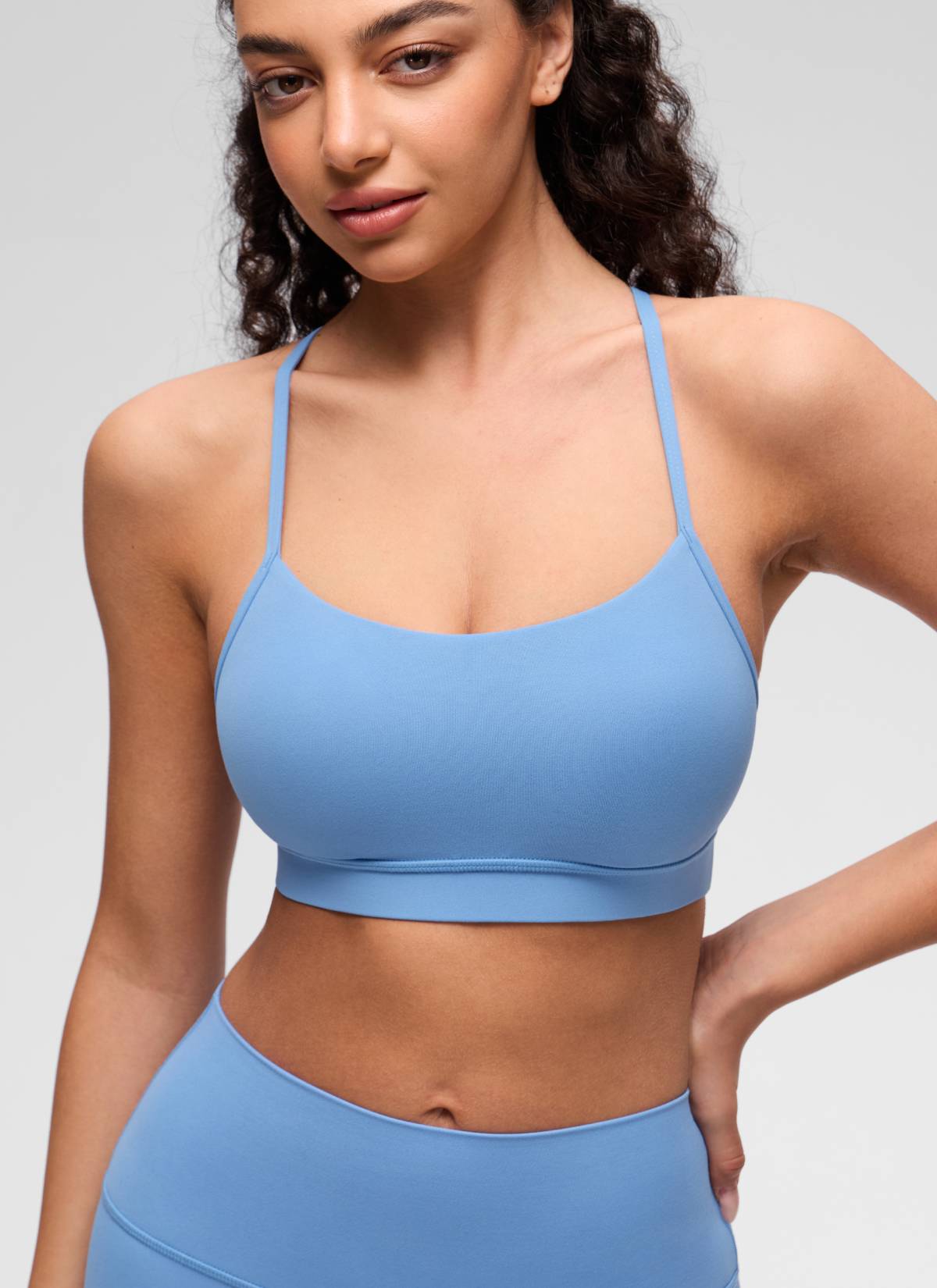 Áo lót Butterluxe CRZ YOGA dành cho nữ, kiểu Yoga Light Support Butterluxe , cổ chữ Y, màu Party Blue