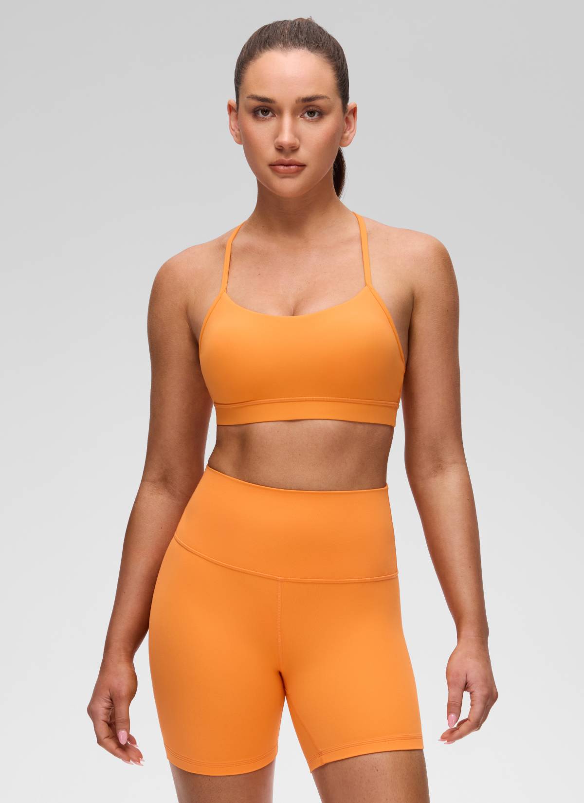 Áo lót Butterluxe CRZ YOGA dành cho nữ, kiểu Yoga Light Support Butterluxe , cổ chữ Y, họa tiết hổ, màu cam