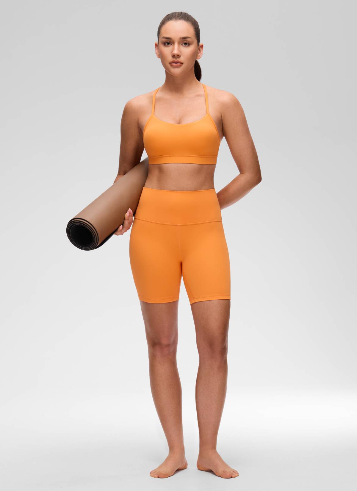 Áo lót Butterluxe CRZ YOGA dành cho nữ, kiểu Yoga Light Support Butterluxe , cổ chữ Y, họa tiết hổ, màu cam