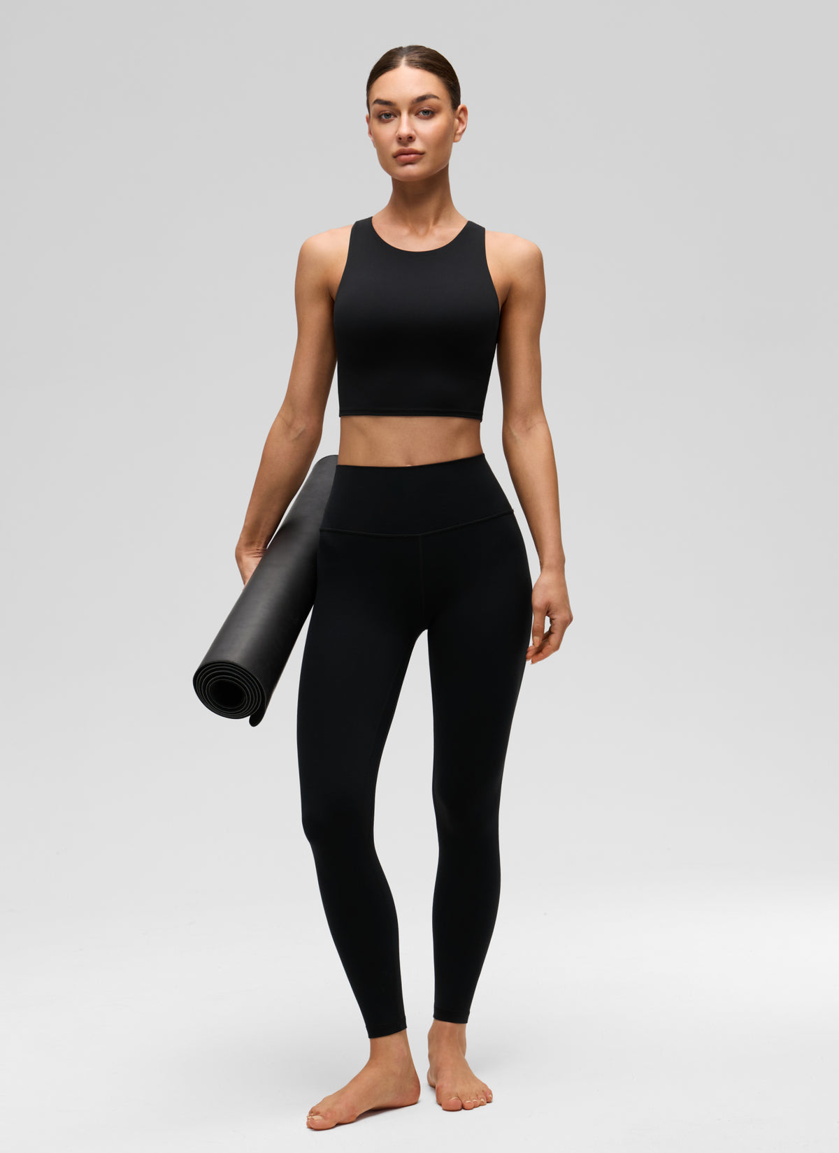 CRZ YOGA  Women's Yoga Low Support Butterluxe Tank High Neck Racerback Black @model_info:K
