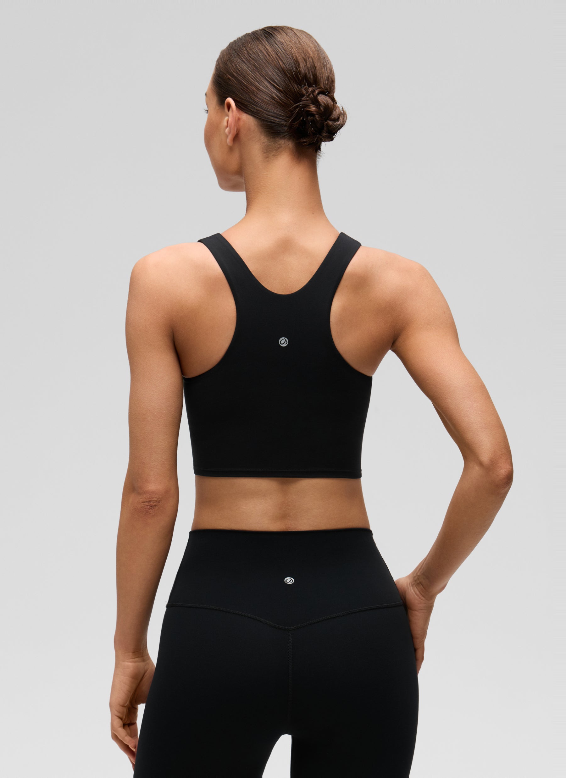 CRZ YOGA Butterluxe dành cho nữ, cổ cao, lưng khoét sâu, độ hỗ trợ thấp, màu đen