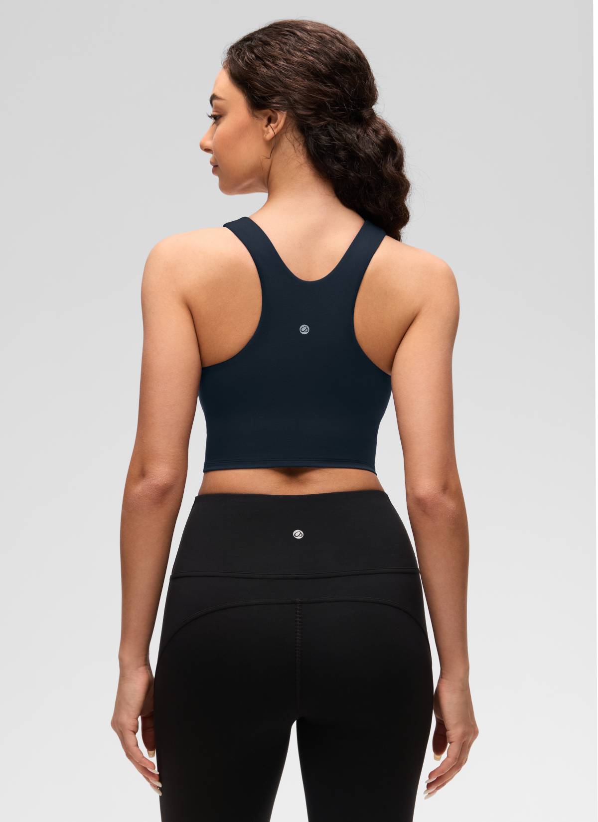 CRZ YOGA Butterluxe dành cho nữ, cổ cao, lưng khoét sâu, độ hỗ trợ thấp, màu xanh navy đậm