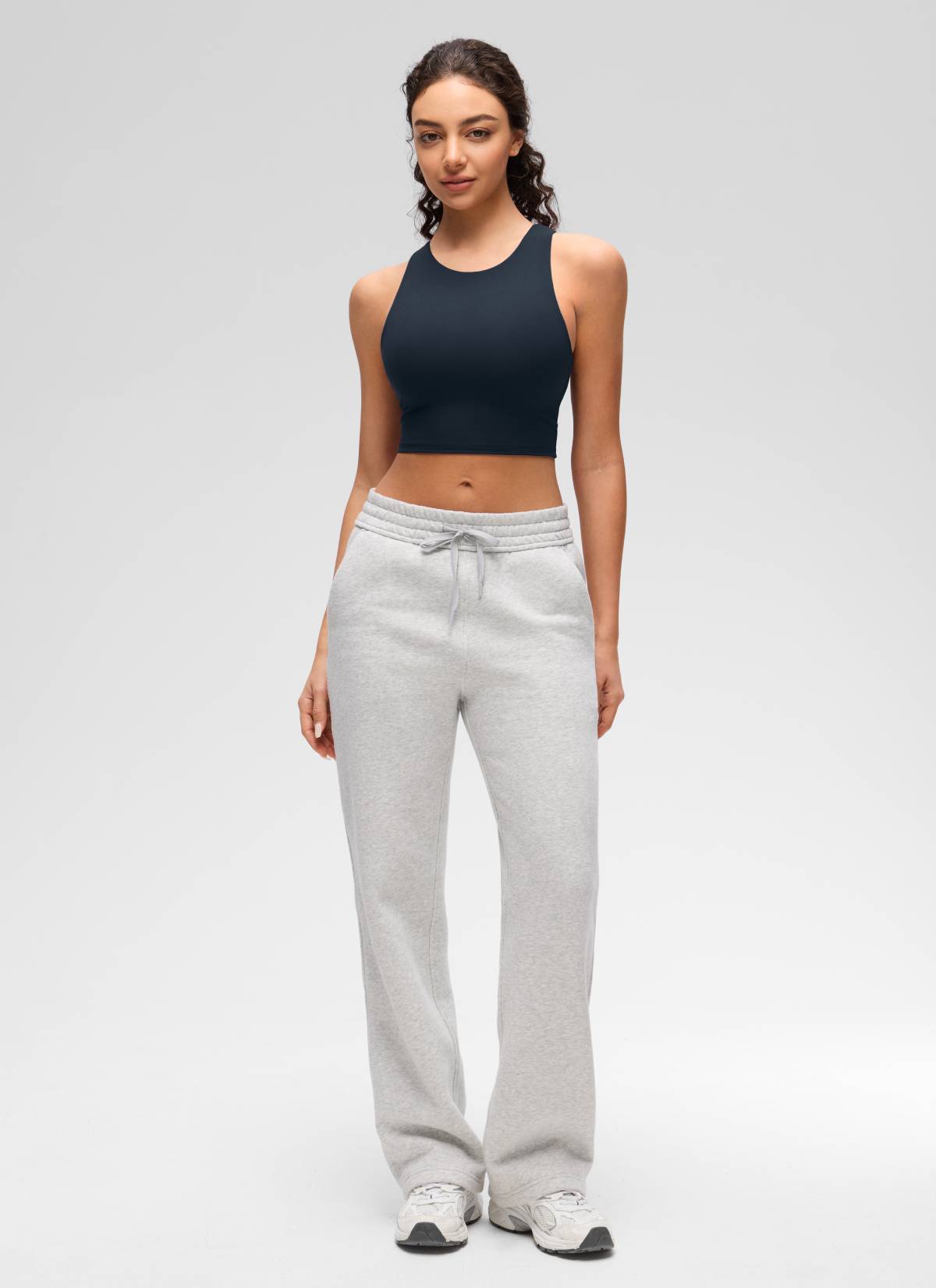 CRZ YOGA Butterluxe dành cho nữ, cổ cao, lưng khoét sâu, độ hỗ trợ thấp, màu xanh navy đậm