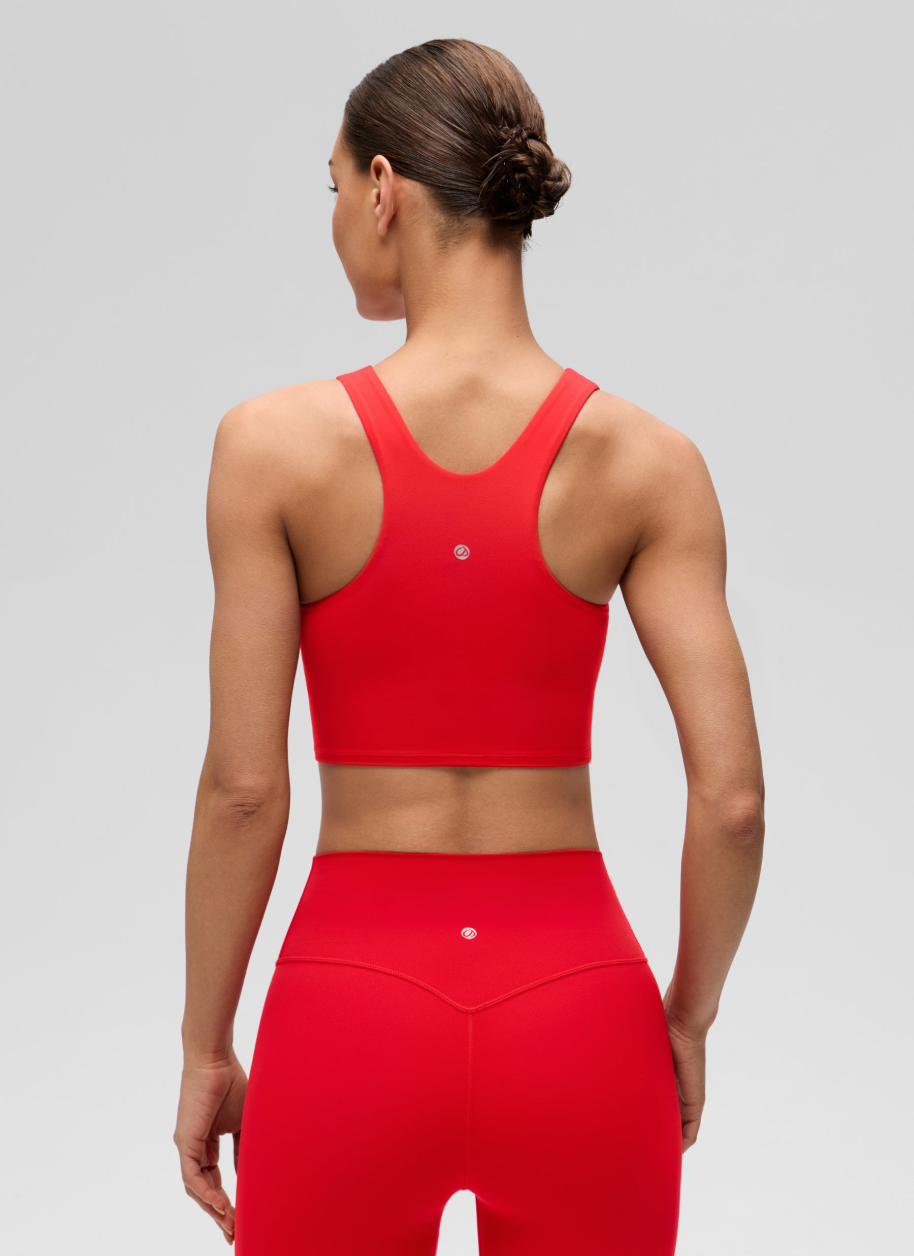 CRZ YOGA Butterluxe dành cho nữ tập yoga, độ hỗ trợ thấp, cổ cao, lưng khoét sâu, màu đỏ đậm