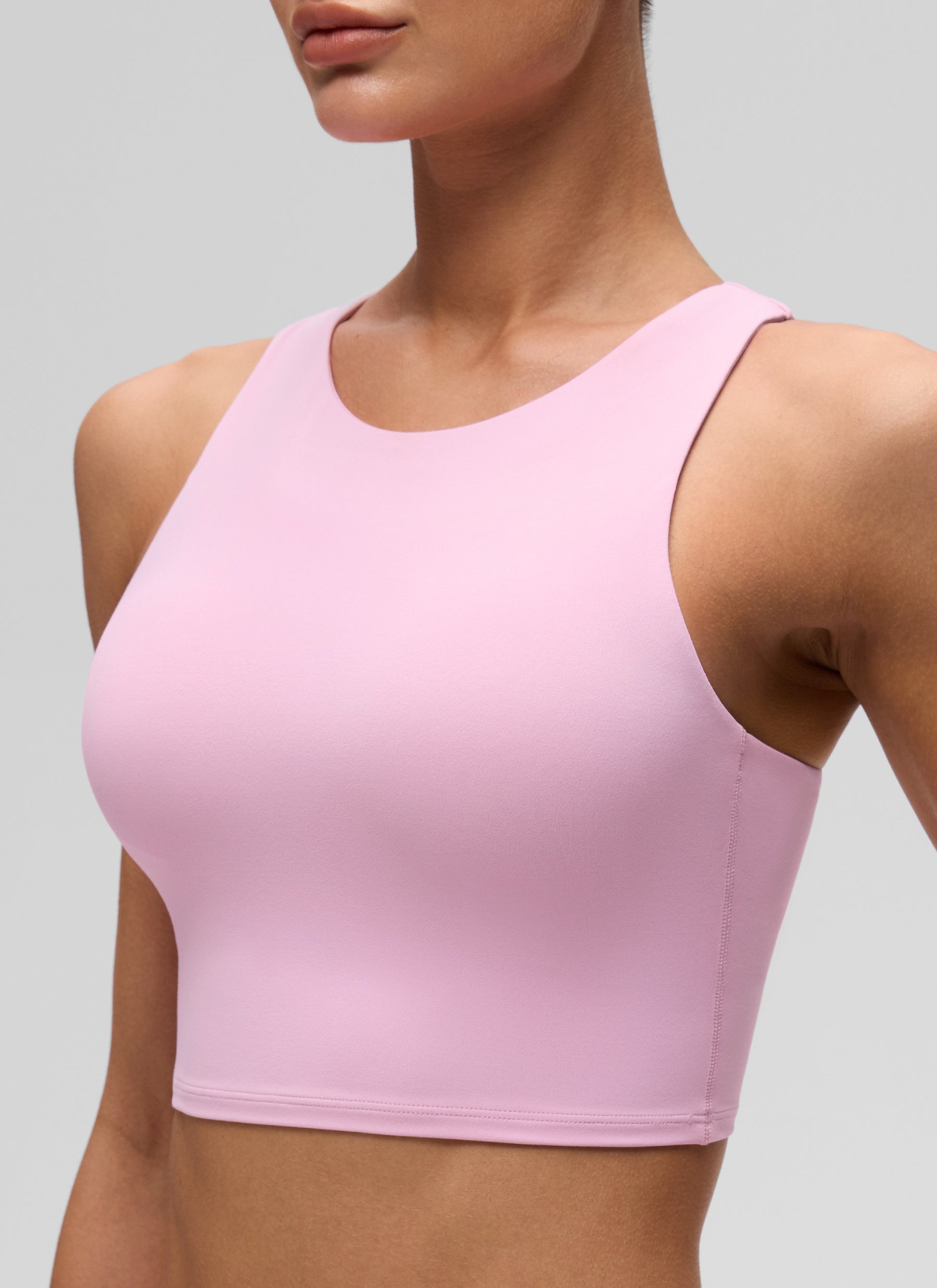 CRZ YOGA Tank Top Yoga Wanita Dukungan Rendah Butterluxe Leher Tinggi Racerback Merah Muda Vita