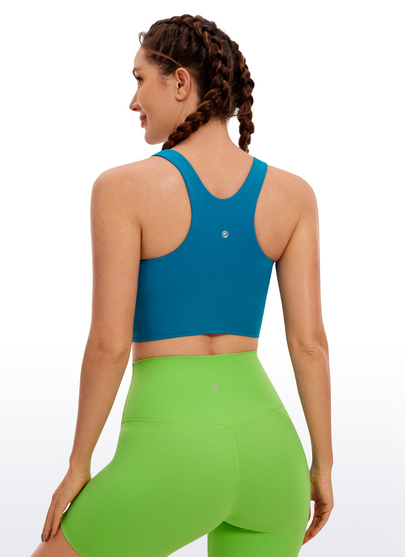CRZ YOGA Tank Top Yoga Dukungan Rendah Butterluxe Wanita Leher Tinggi Racerback Super-sonic Blue