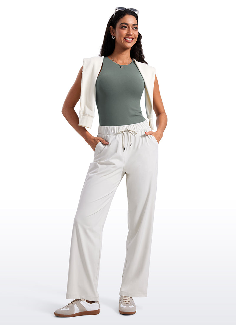 CRZ YOGA Tank Top Wanita Butterluxe dengan Bra Butterluxe , Leher Tinggi, dan Punggung Racerback, Warna Abu-abu Sage