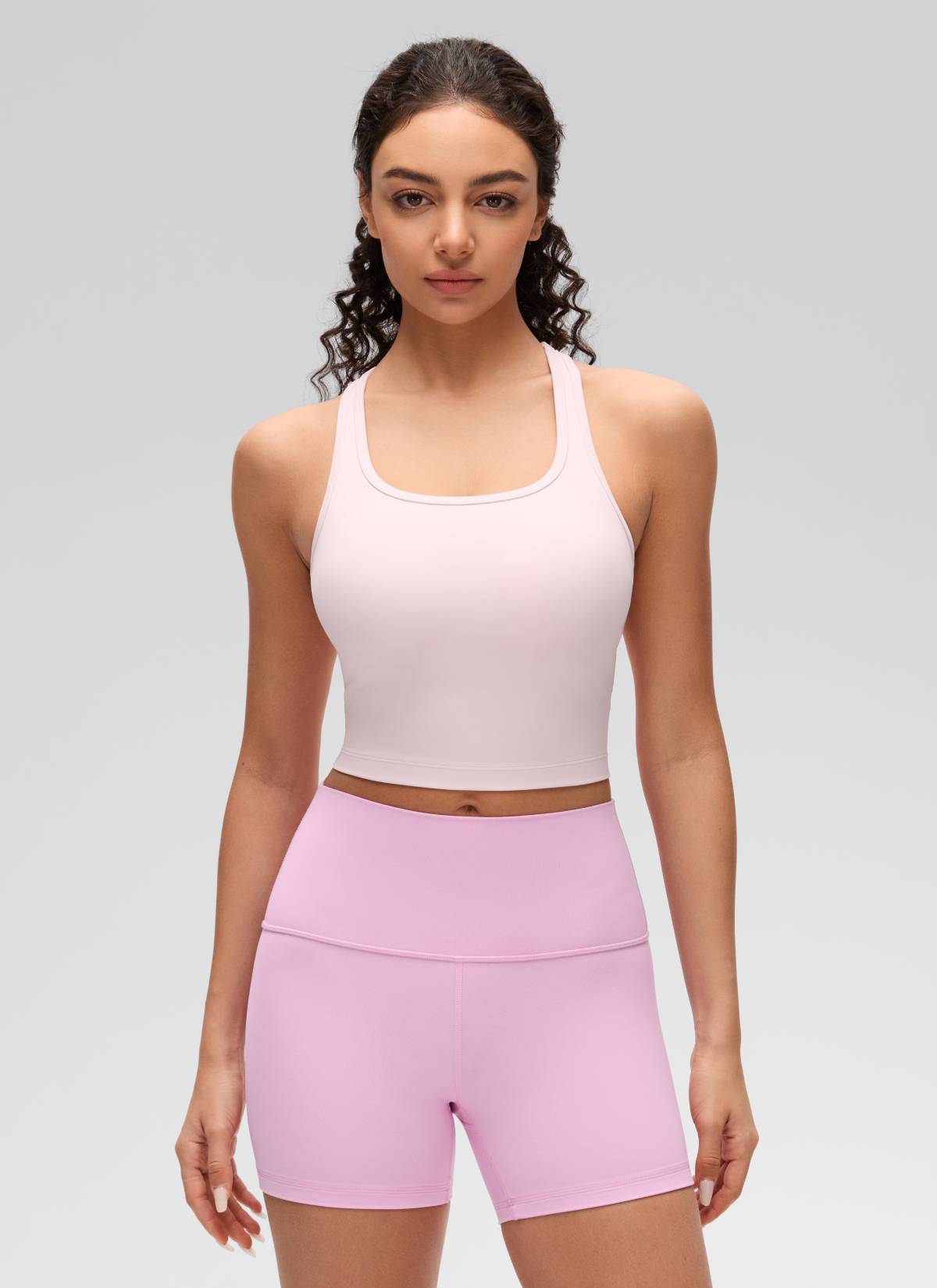 CRZ YOGA महिलाओं के लिए कम सपोर्ट वाला योगा पैड Butterluxe स्कूप नेक ब्रा, वाई-बैक, स्ट्रॉबेरी पिंक