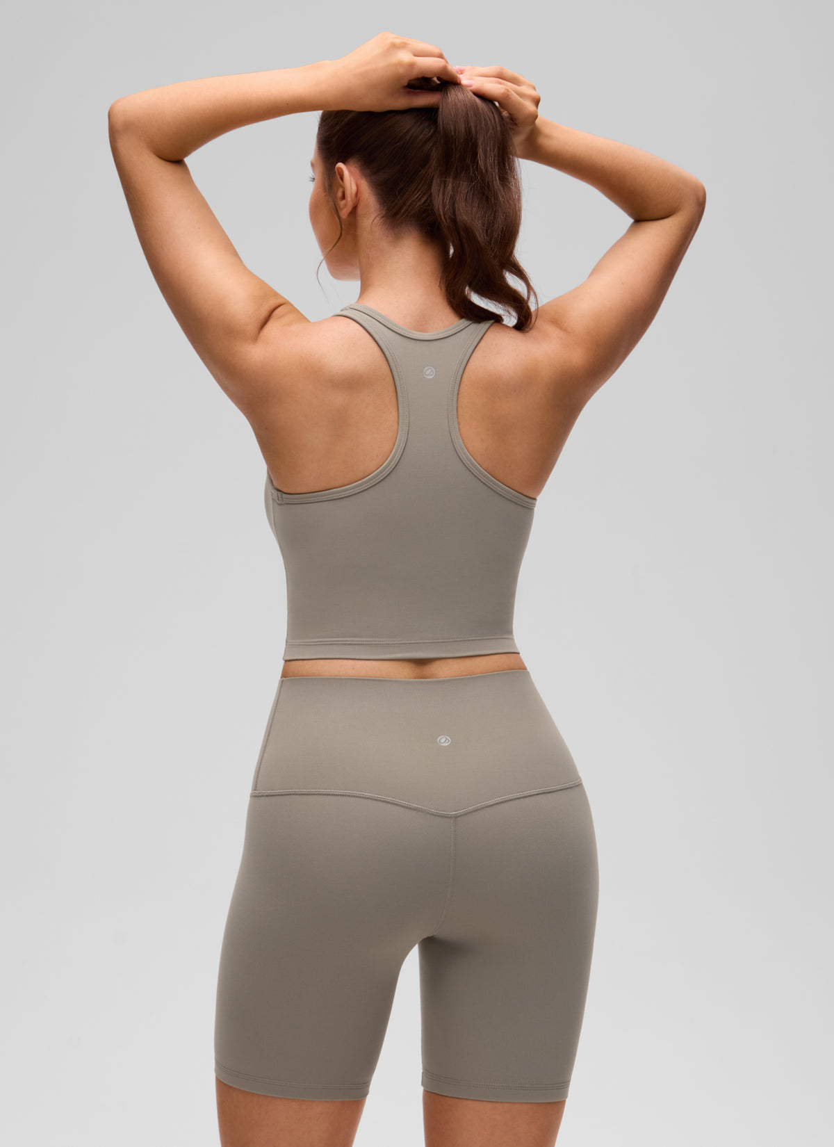 CRZ YOGA Women's Yoga Low support Butterluxe Scoop Neck Bra Y-Back Warm Ash Grey @model_info:V