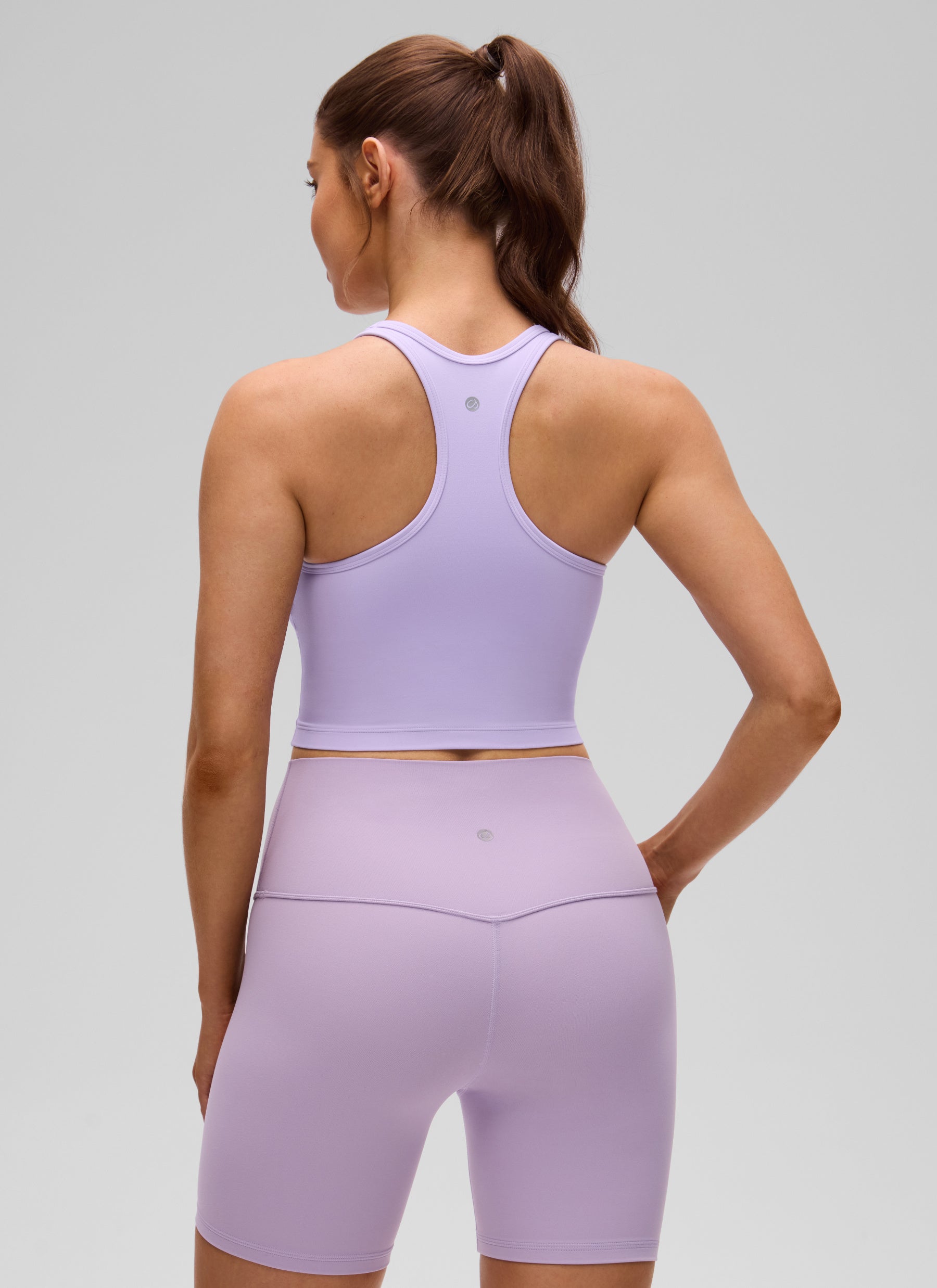 CRZ YOGA महिलाओं के लिए कम सपोर्ट वाला योगा पैड Butterluxe स्कूप नेक ब्रा, वाई-बैक, लैवेंडर फ्रॉस्ट
