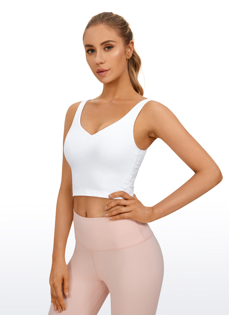 CRZ YOGA Women's Yoga Low support Butterluxe Longline Bra U-back White