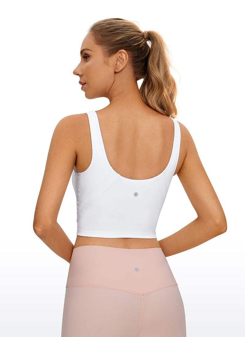 CRZ YOGA Women's Yoga Low support Butterluxe Longline Bra U-back White
