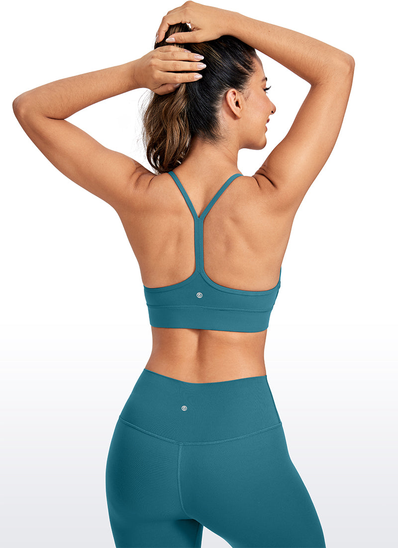 CRZ YOGA महिलाओं के लिए योग लाइट सपोर्ट Butterluxe लॉन्गलाइन ब्रा Y-बैक बोरियालिस ग्रीन