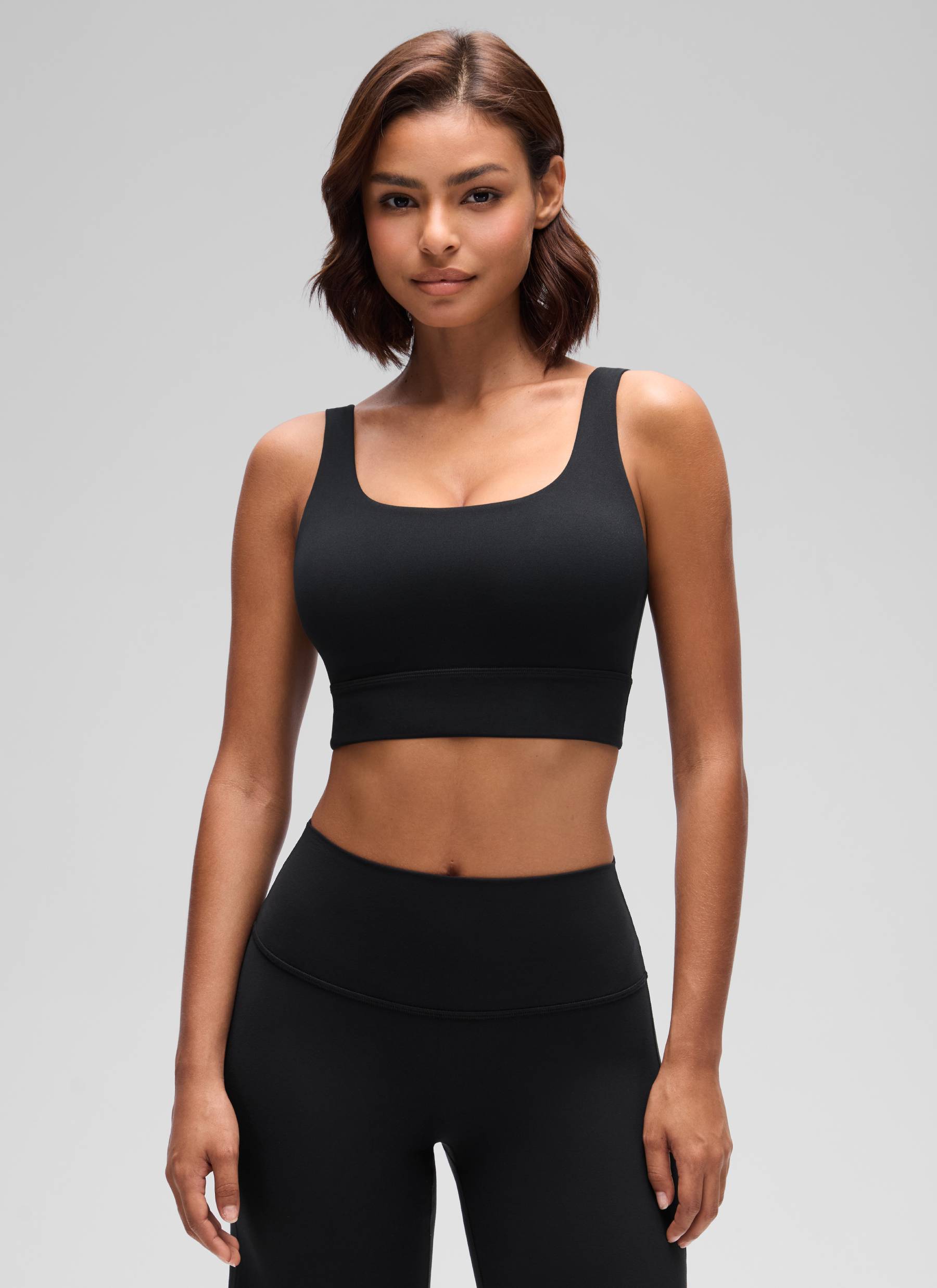 CRZ YOGA Yoga Sokongan Rendah Wanita Butterluxe Bra Sukan U Back Longline Hitam