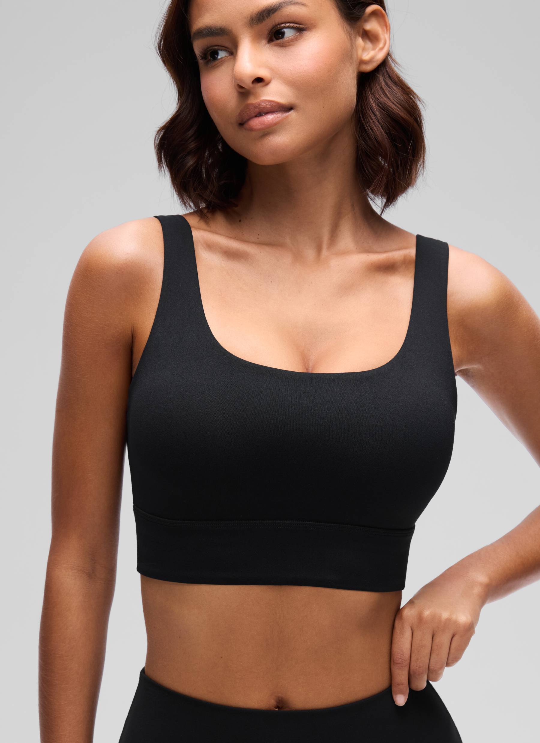 CRZ YOGA Yoga Sokongan Rendah Wanita Butterluxe Bra Sukan U Back Longline Hitam