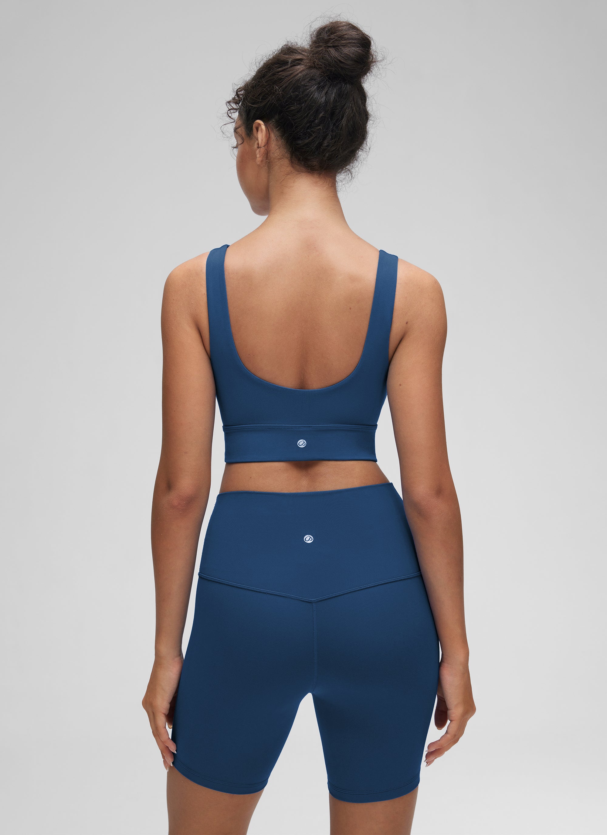CRZ YOGA Yoga Sokongan Rendah Wanita Butterluxe Bra Sukan U Belakang Longline Tentera Laut Perancis