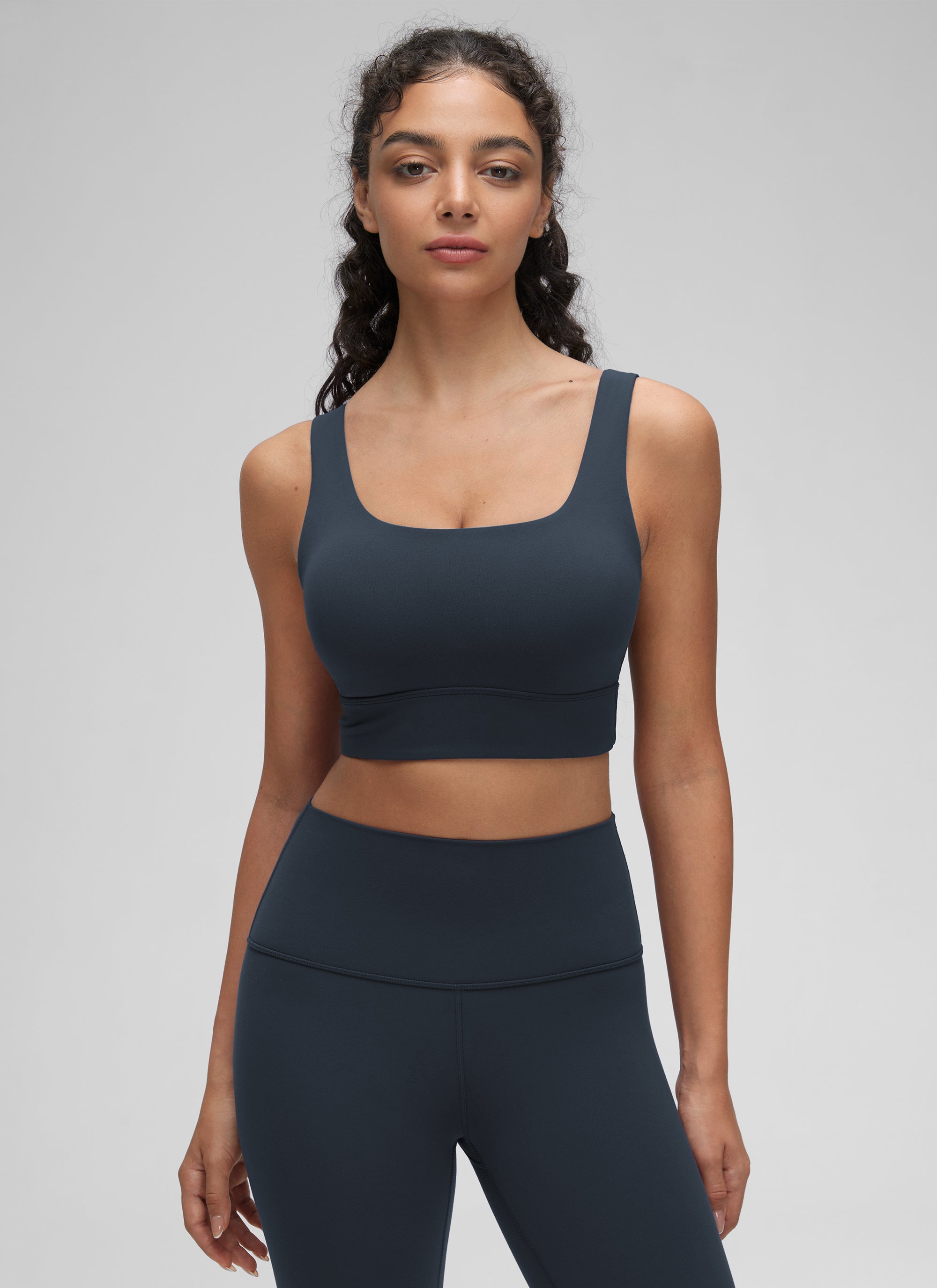 CRZ YOGA Yoga Sokongan Rendah Wanita Butterluxe Bra Sukan U Belakang Longline True Navy