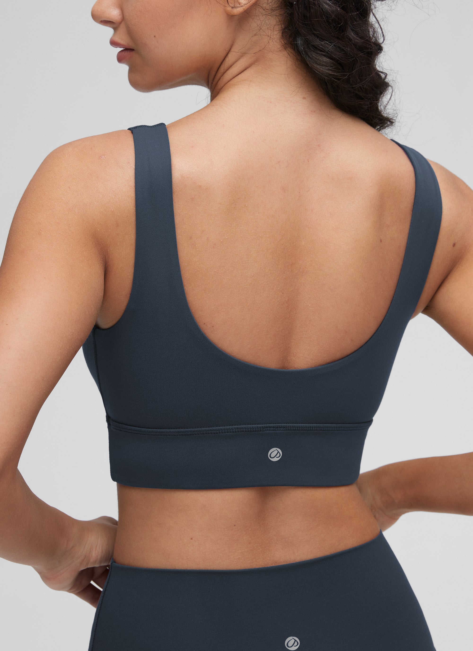 CRZ YOGA Yoga Sokongan Rendah Wanita Butterluxe Bra Sukan U Belakang Longline True Navy