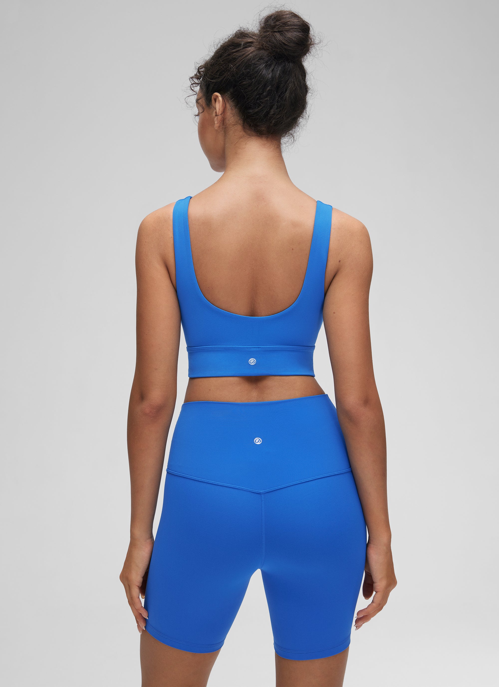 CRZ YOGA Yoga Sokongan Rendah Wanita Butterluxe Bra Sukan U Back Longline Biru Berkilau