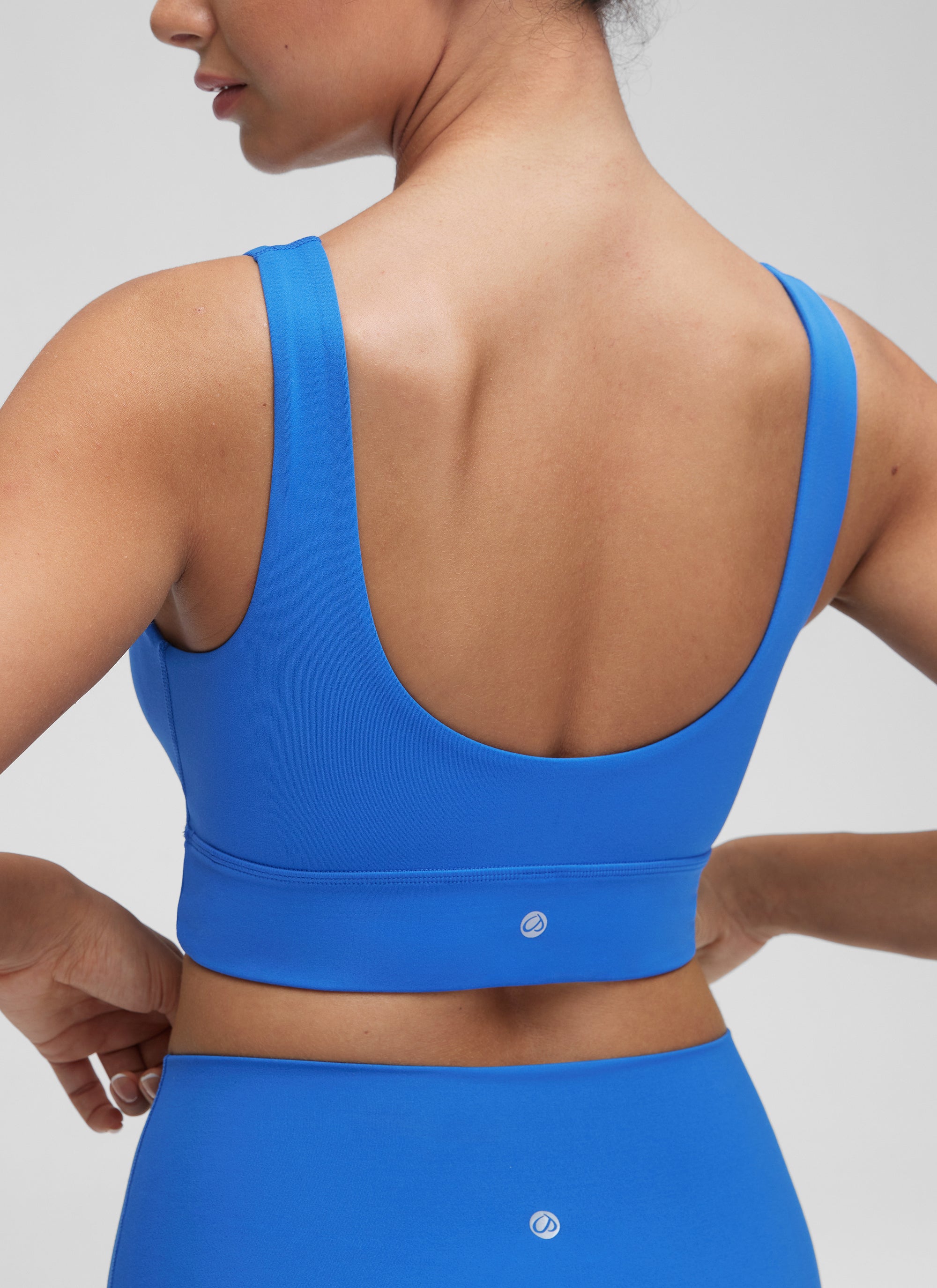 CRZ YOGA Yoga Sokongan Rendah Wanita Butterluxe Bra Sukan U Back Longline Biru Berkilau