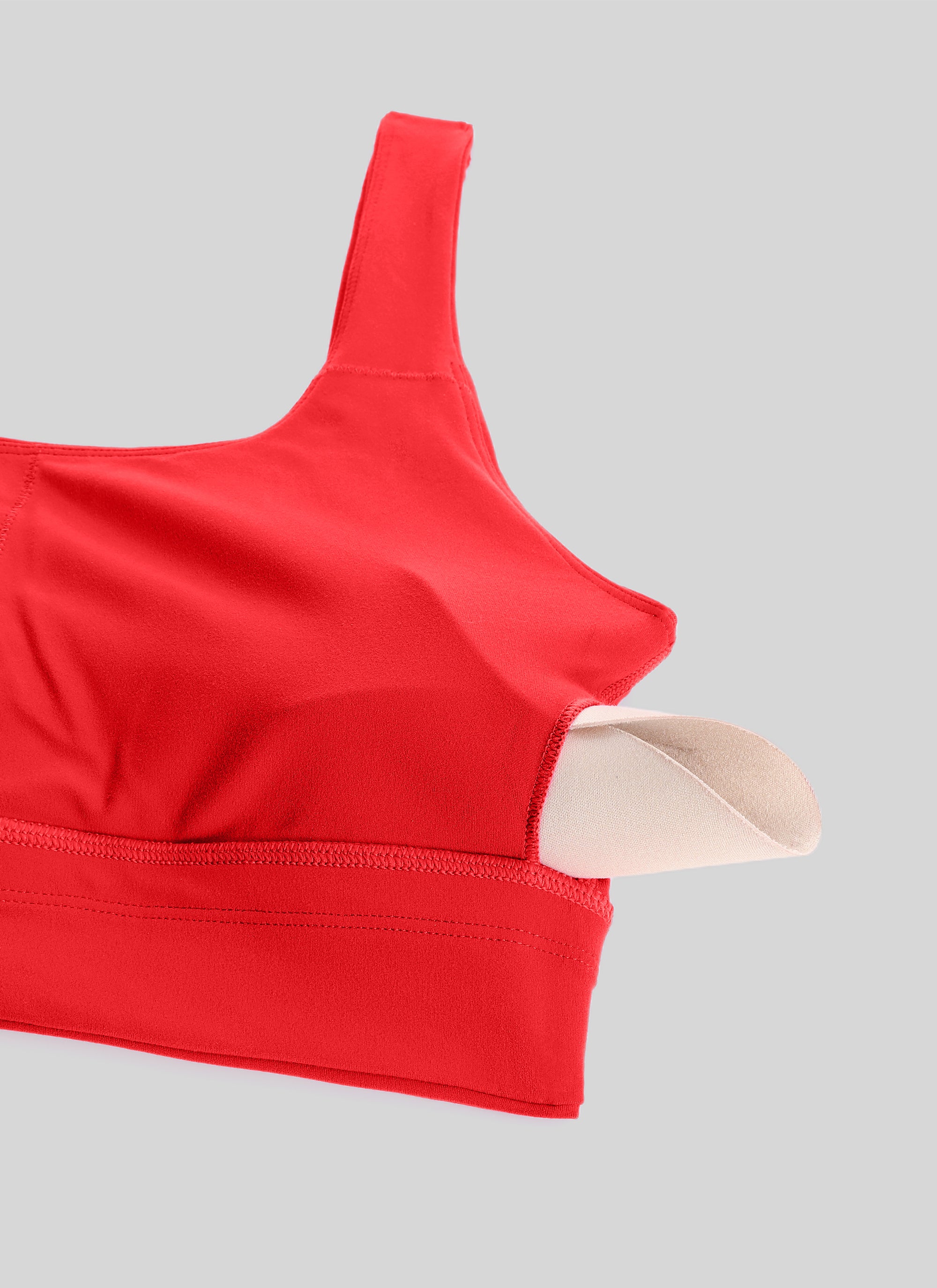 CRZ YOGA Yoga Sokongan Rendah Wanita Butterluxe Bra Sukan U Belakang Panjang Merah Tua