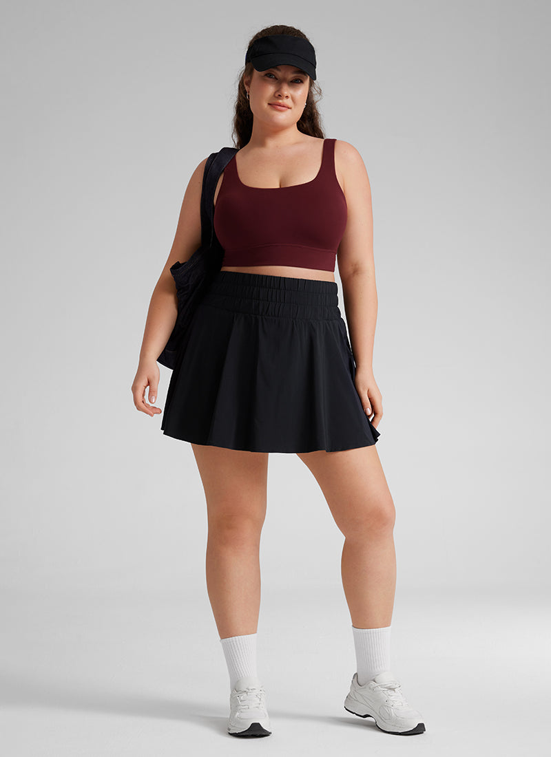 CRZ YOGA Yoga Sokongan Rendah Wanita Butterluxe Bra Sukan U Back Longline Merah Merlot