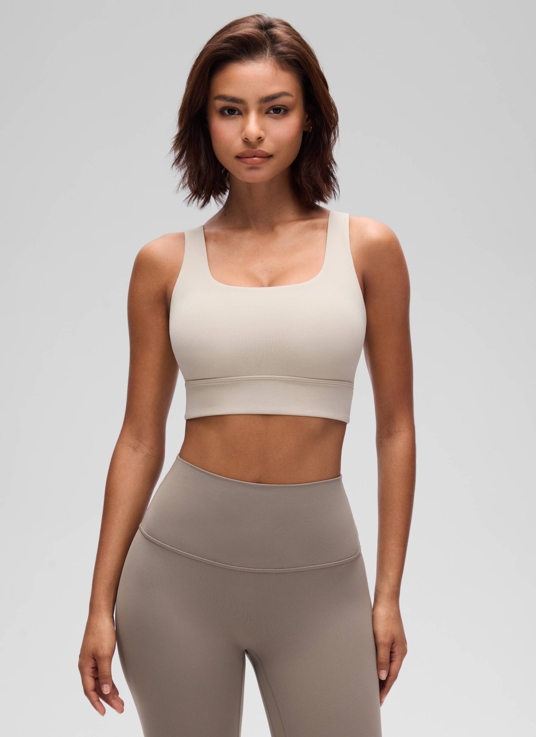CRZ YOGA Yoga Sokongan Rendah Wanita Butterluxe Bra Sukan U Belakang Panjang Mojave Tan