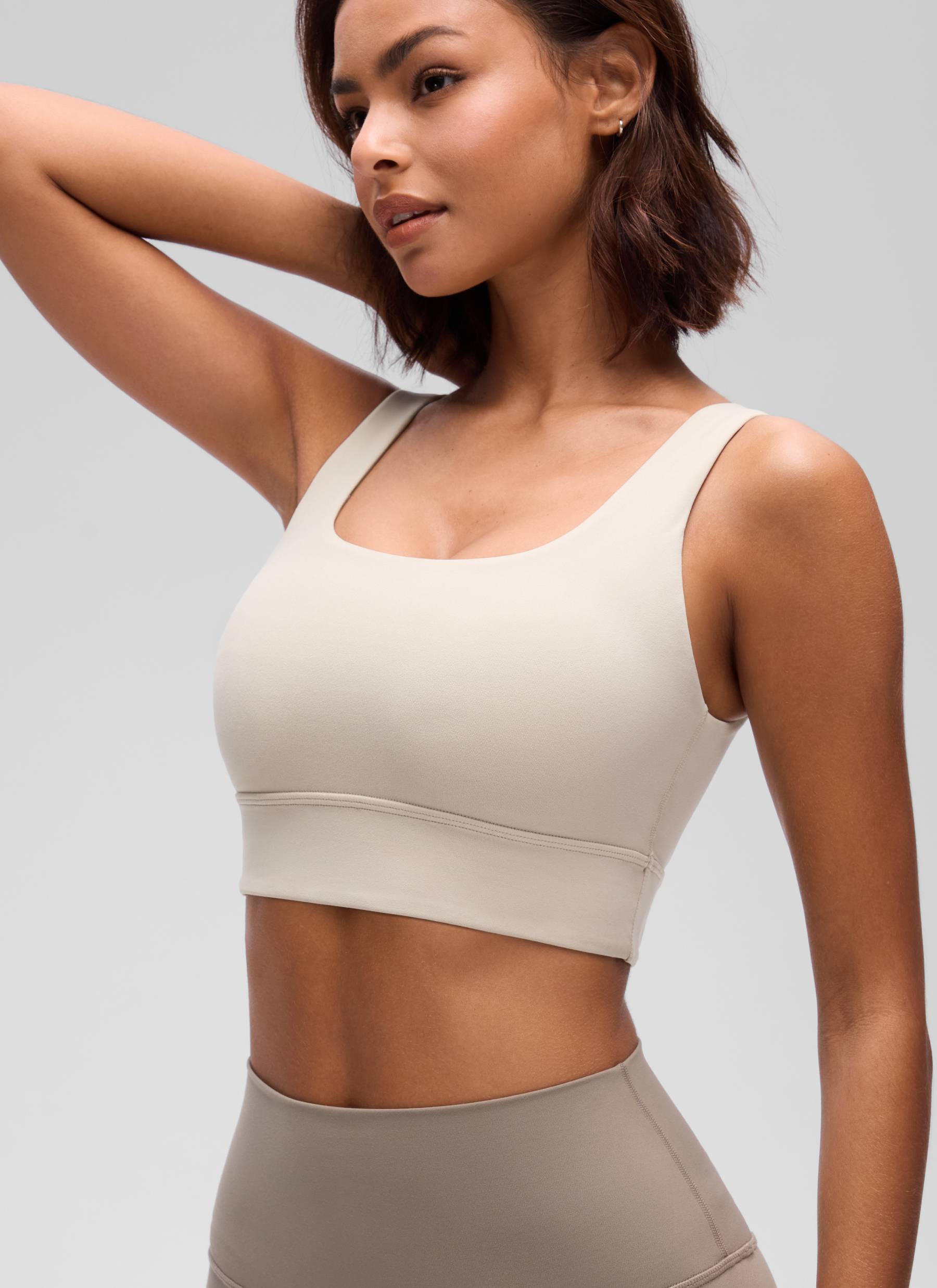 CRZ YOGA Yoga Sokongan Rendah Wanita Butterluxe Bra Sukan U Belakang Panjang Mojave Tan