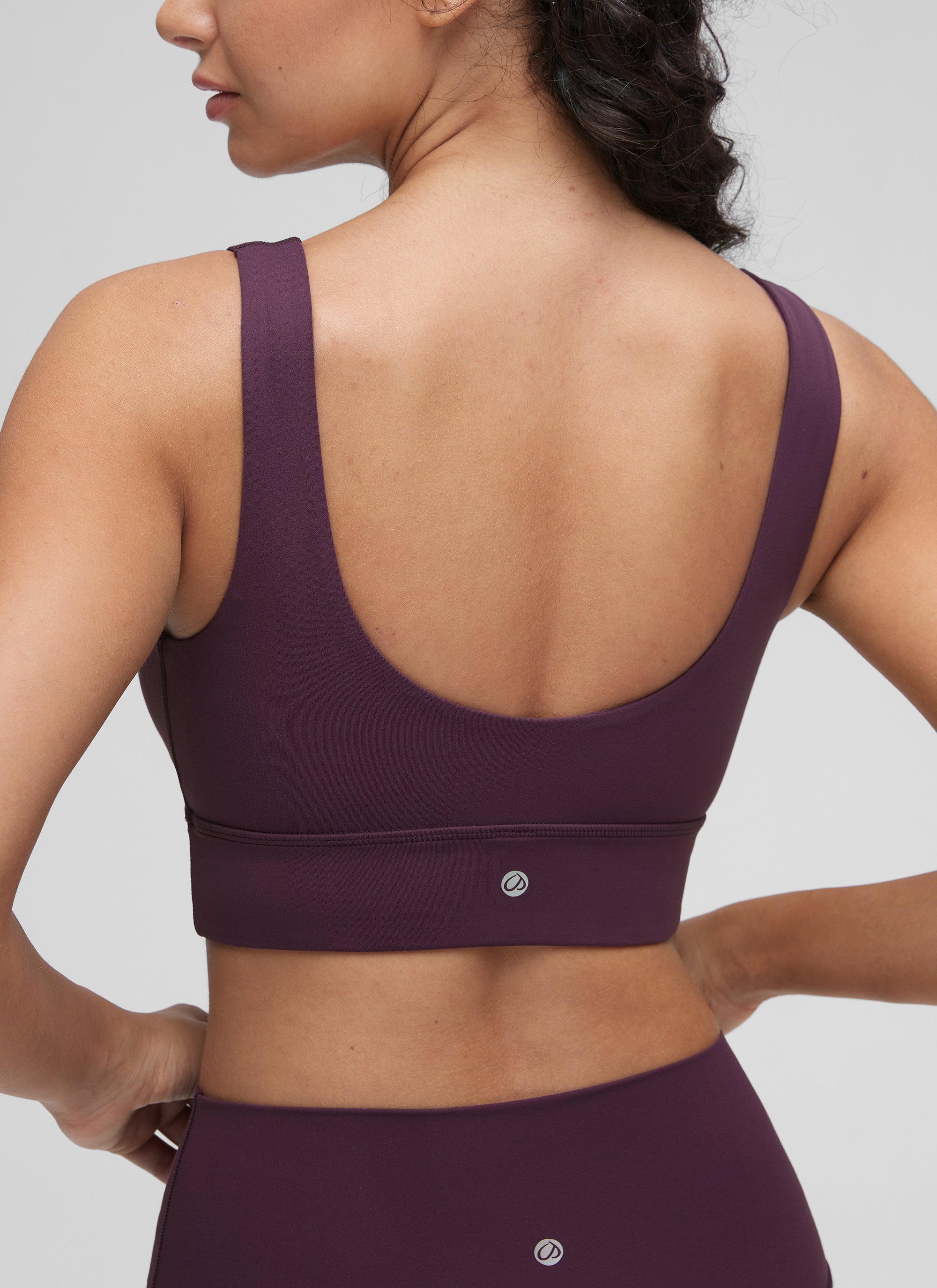 CRZ YOGA Yoga Sokongan Rendah Wanita Butterluxe Bra Sukan U Belakang Panjang Ungu Tua