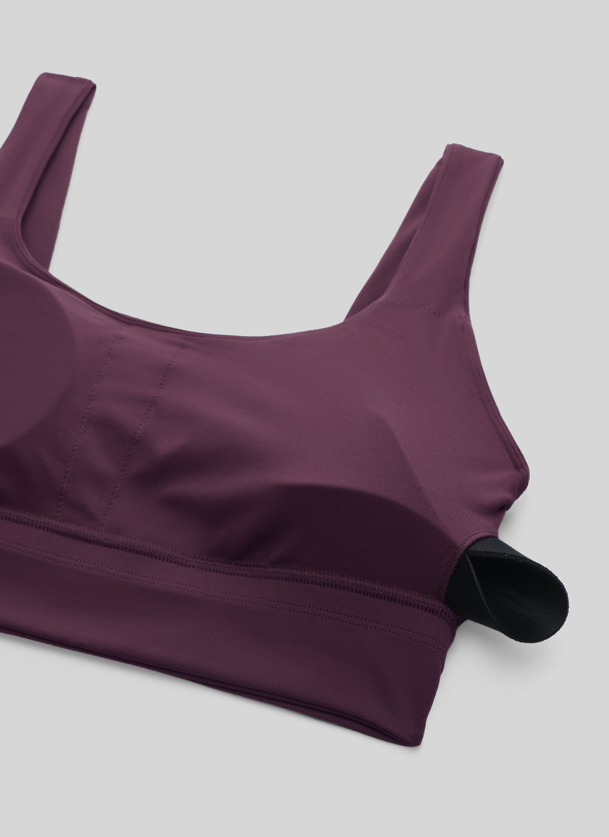 CRZ YOGA Yoga Sokongan Rendah Wanita Butterluxe Bra Sukan U Belakang Panjang Ungu Tua