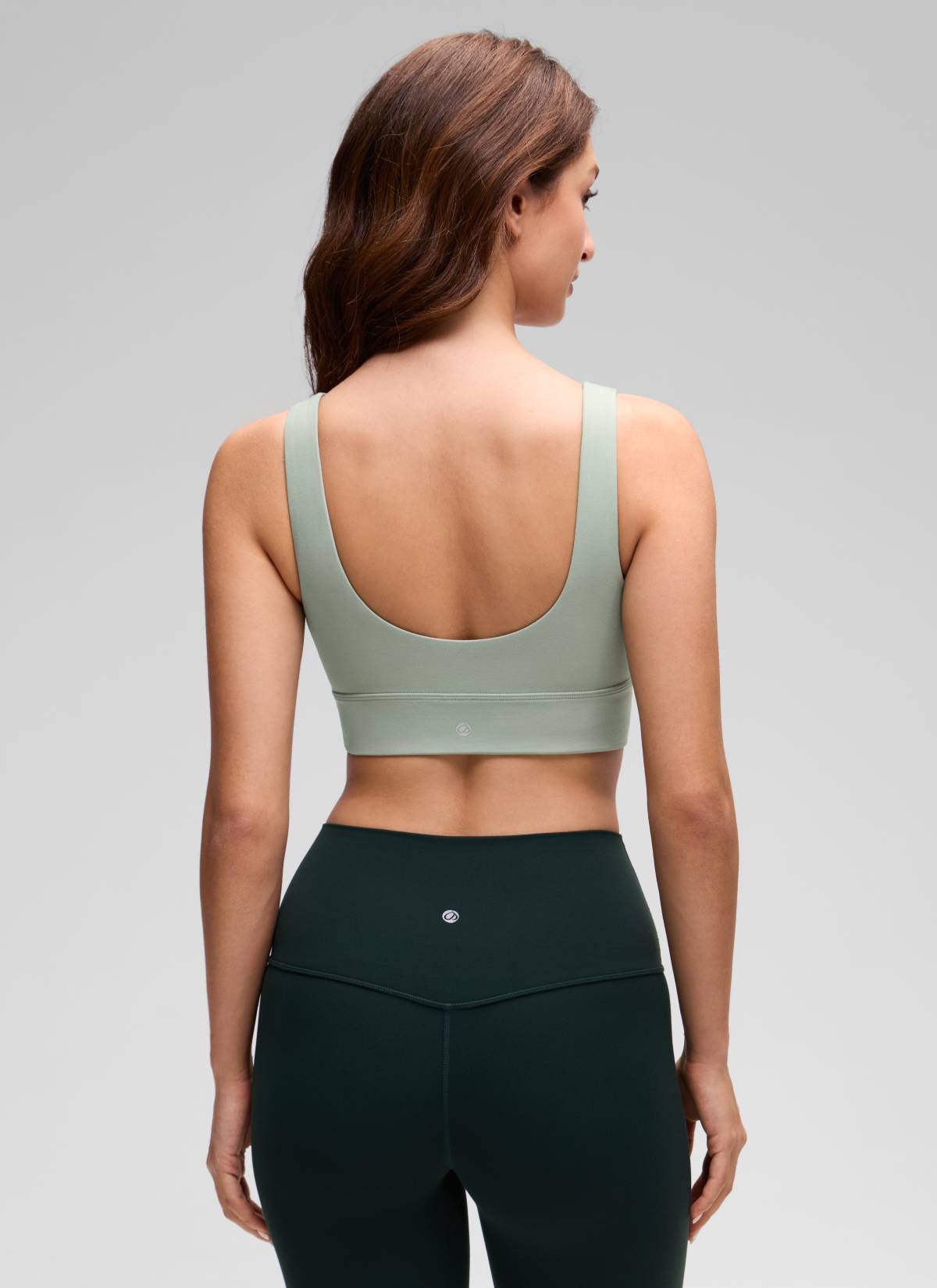 CRZ YOGA Yoga Sokongan Rendah Wanita Butterluxe Bra Sukan U Belakang Longline Green Palm Court