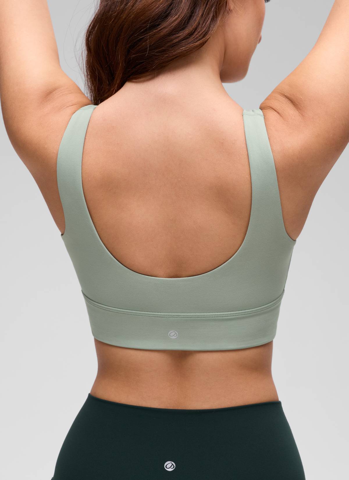 CRZ YOGA Yoga Sokongan Rendah Wanita Butterluxe Bra Sukan U Belakang Longline Green Palm Court