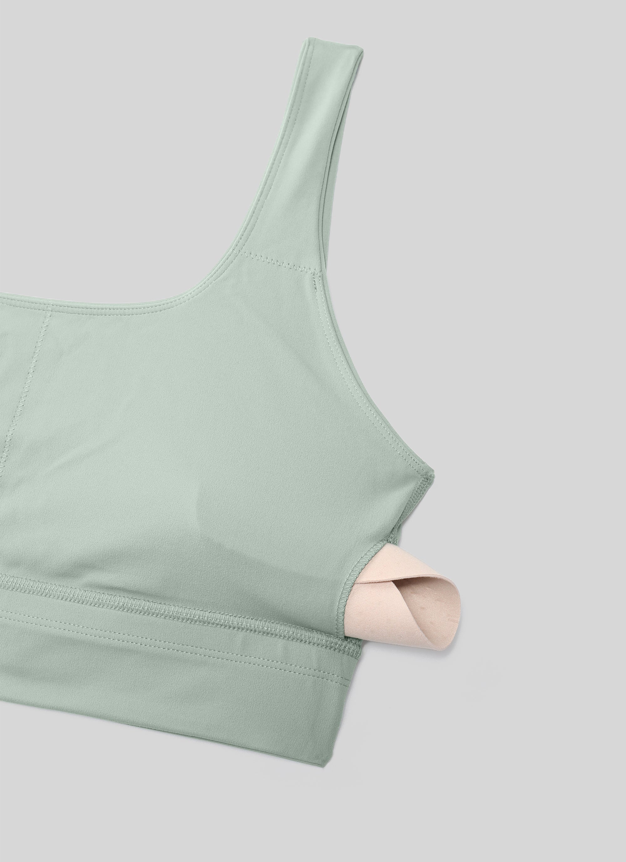 CRZ YOGA Yoga Sokongan Rendah Wanita Butterluxe Bra Sukan U Belakang Longline Green Palm Court
