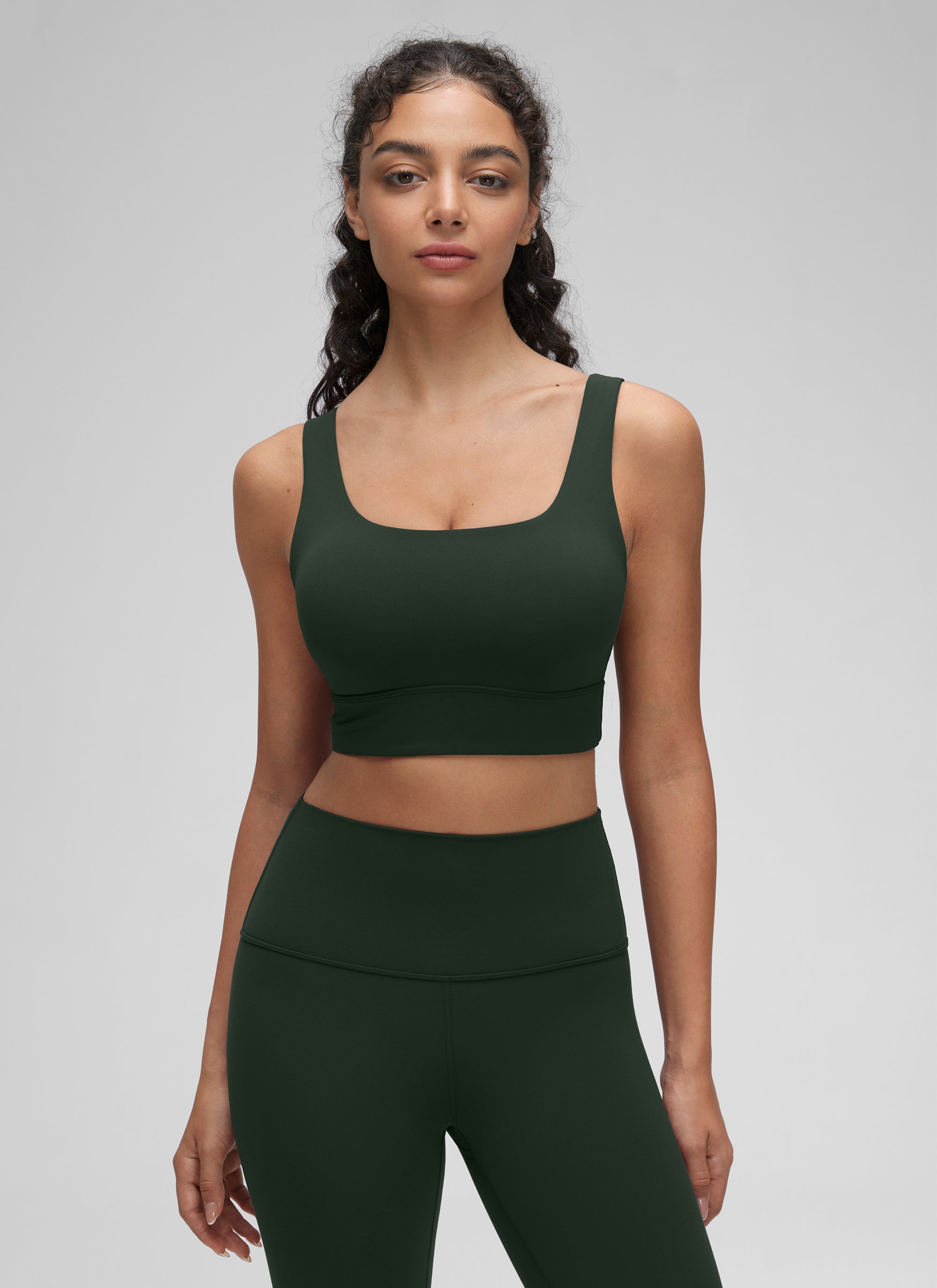 CRZ YOGA Yoga Sokongan Rendah Wanita Butterluxe Bra Sukan U Back Longline Legend Green