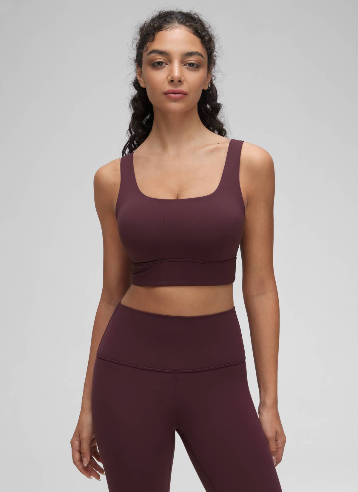 CRZ YOGA Yoga Sokongan Rendah Wanita Butterluxe Bra Sukan U Belakang Panjang Plum Masak