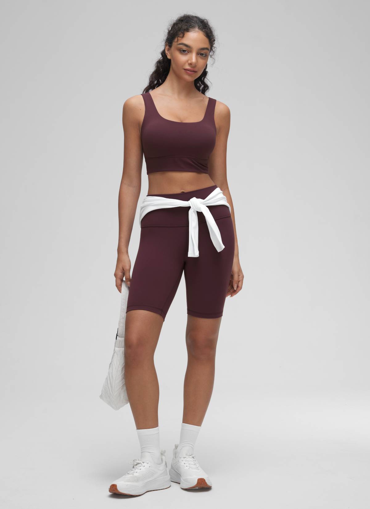 CRZ YOGA Yoga Sokongan Rendah Wanita Butterluxe Bra Sukan U Belakang Panjang Plum Masak
