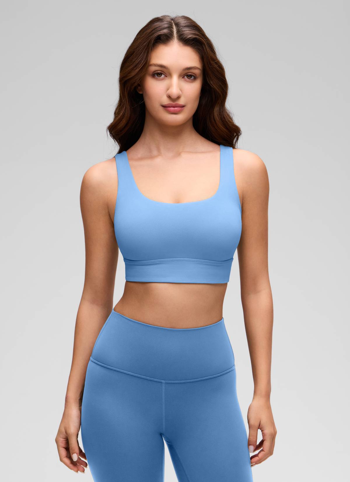 CRZ YOGA Yoga Sokongan Rendah Wanita Butterluxe Bra Sukan U Belakang Tali Panjang Pesta Biru