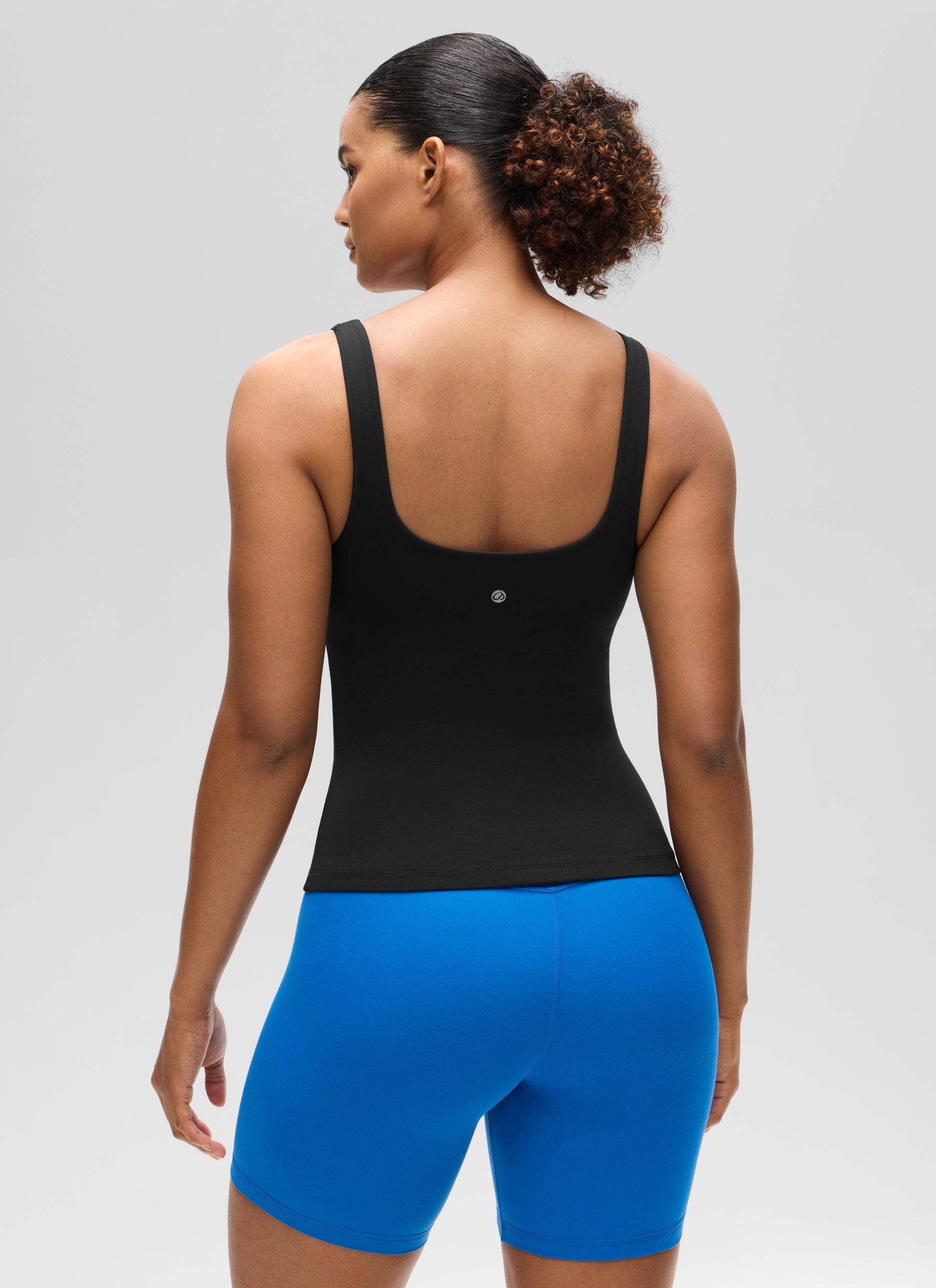 Baju Atasan SlimFit Wanita CRZ YOGA Butterluxe Bra Terbina Dalam Leher U Tank Hitam