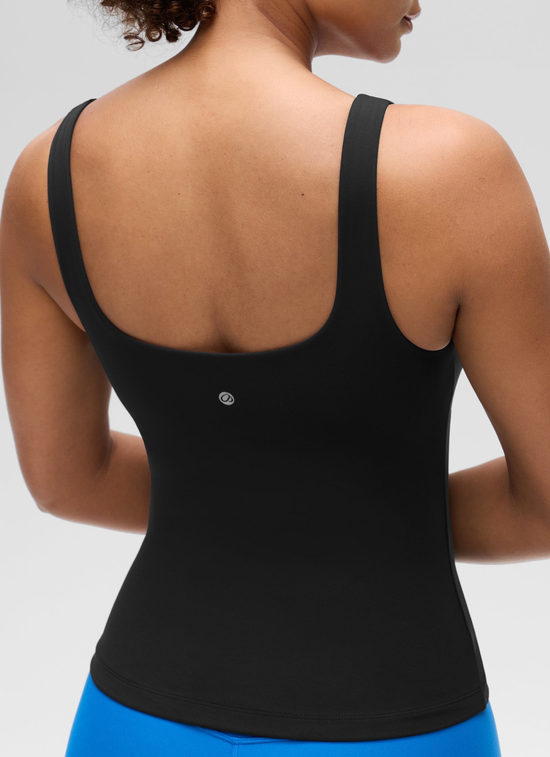Baju Atasan SlimFit Wanita CRZ YOGA Butterluxe Bra Terbina Dalam Leher U Tank Hitam