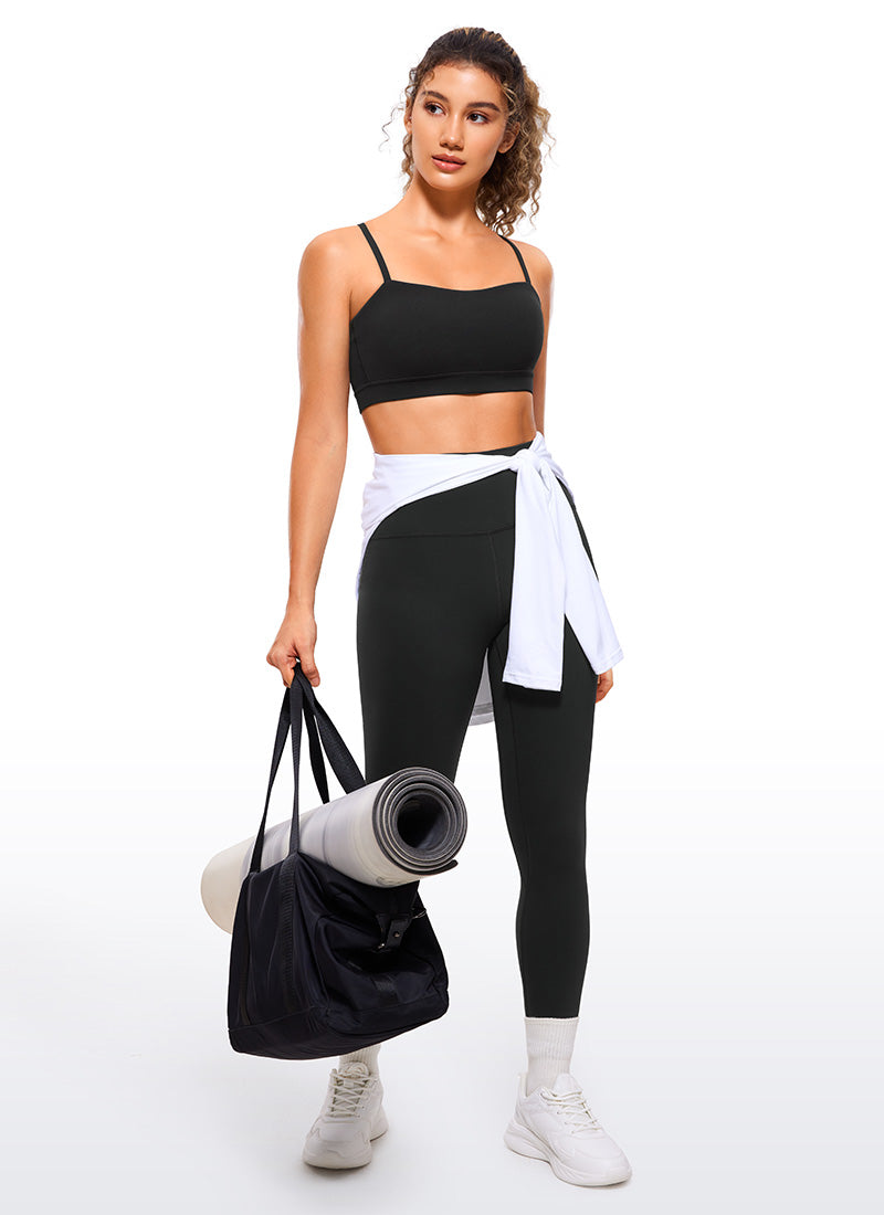 CRZ YOGA Bra Olahraga Wanita dengan Tali Tipis Model Spaghetti yang Dapat Disesuaikan, " Butterluxe  ", Warna Hitam