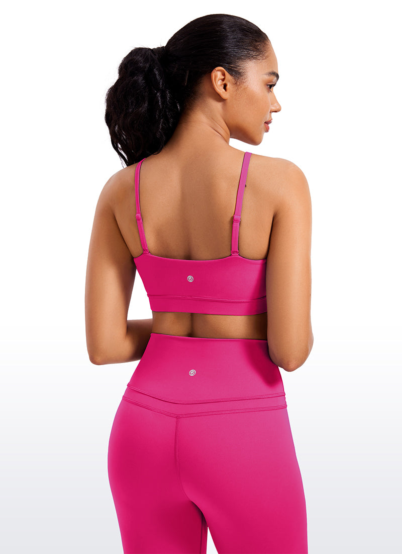 CRZ YOGA Bra Olahraga Wanita dengan Tali Tipis Model Spaghetti yang Dapat Disesuaikan, " Butterluxe  ", Warna Granita Pink